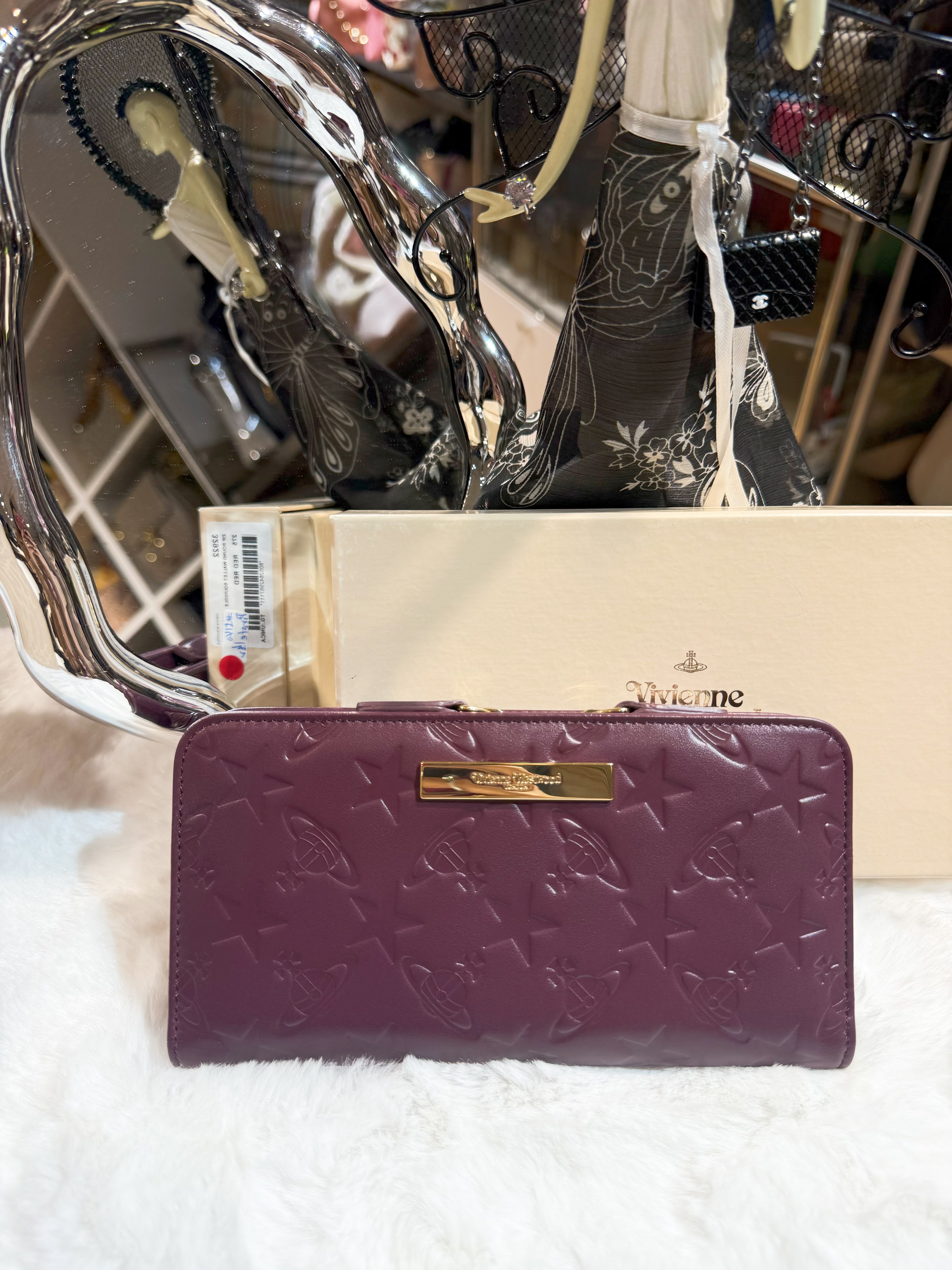VW slim long wallet starorb/wine