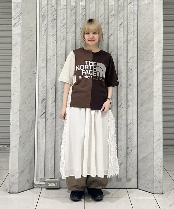 日本製THE NORTH FACE x BEAMS BOY 別注拼款tee