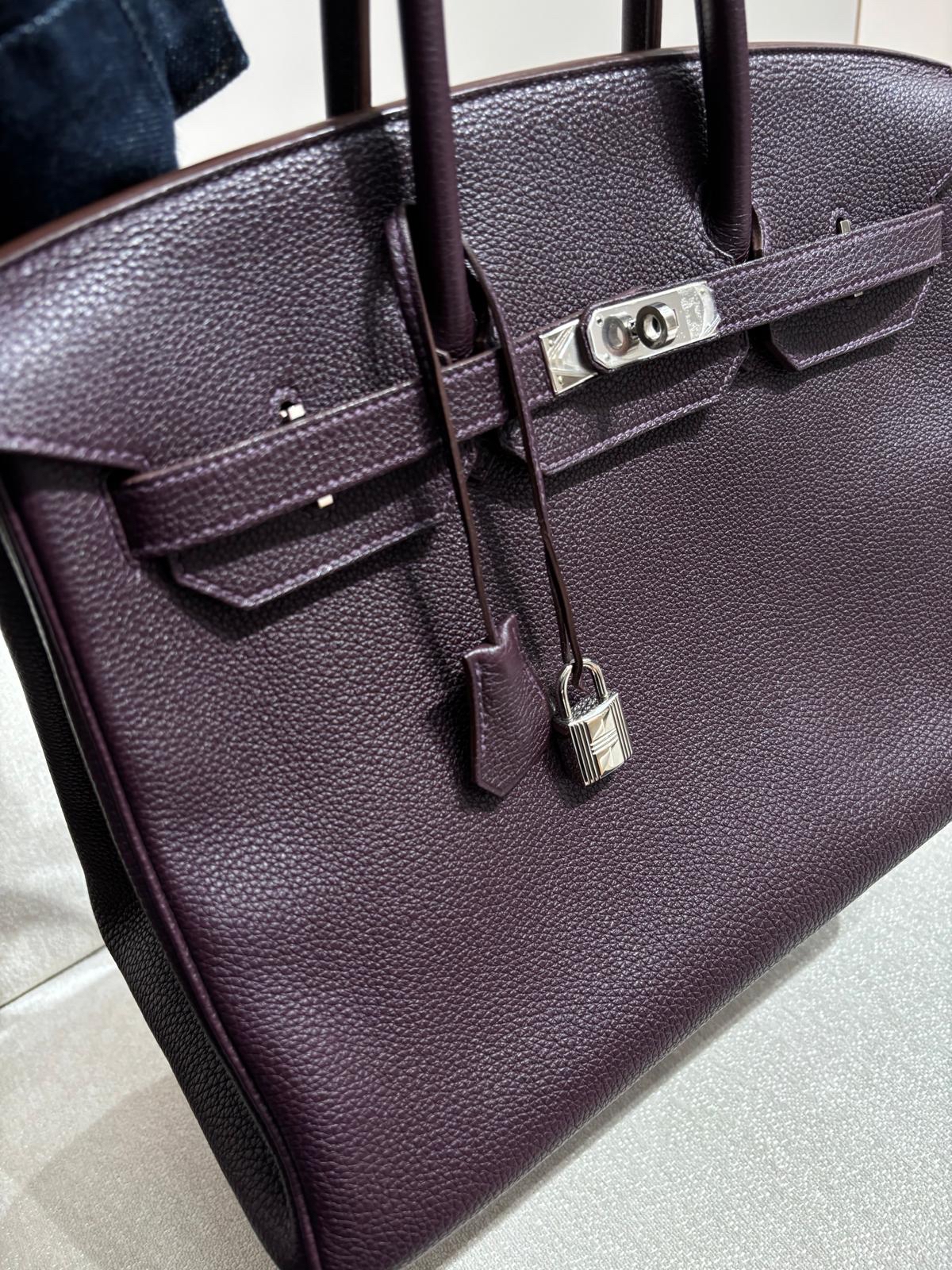Hermes Birkin 35 Stamp [Q] 葡萄紫色Raisin Togo Calfskin 100%Authentic, 95%New ✅Key Lock✅Dust bag✅Box