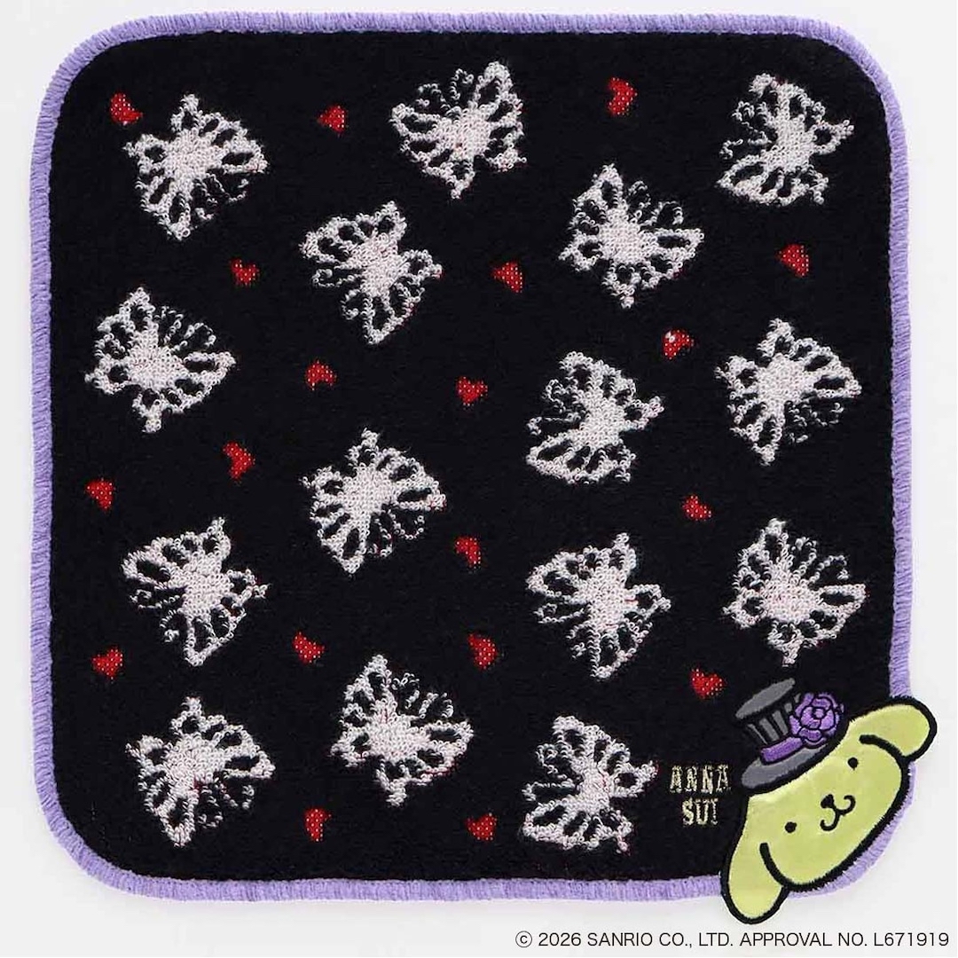 🎀【預訂】Anna Sui x Pompompurin 蝴蝶圖案毛巾 B