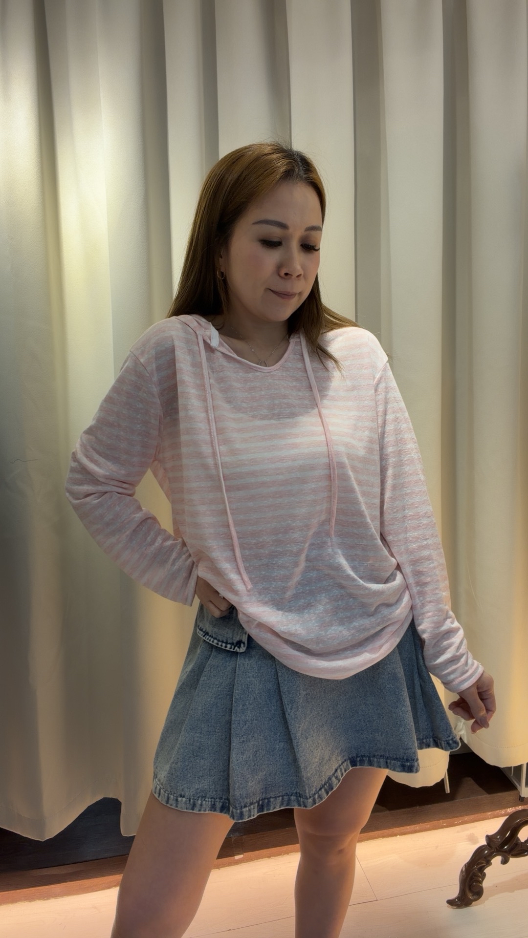 條紋連帽上衣/可當防曬👍🏻