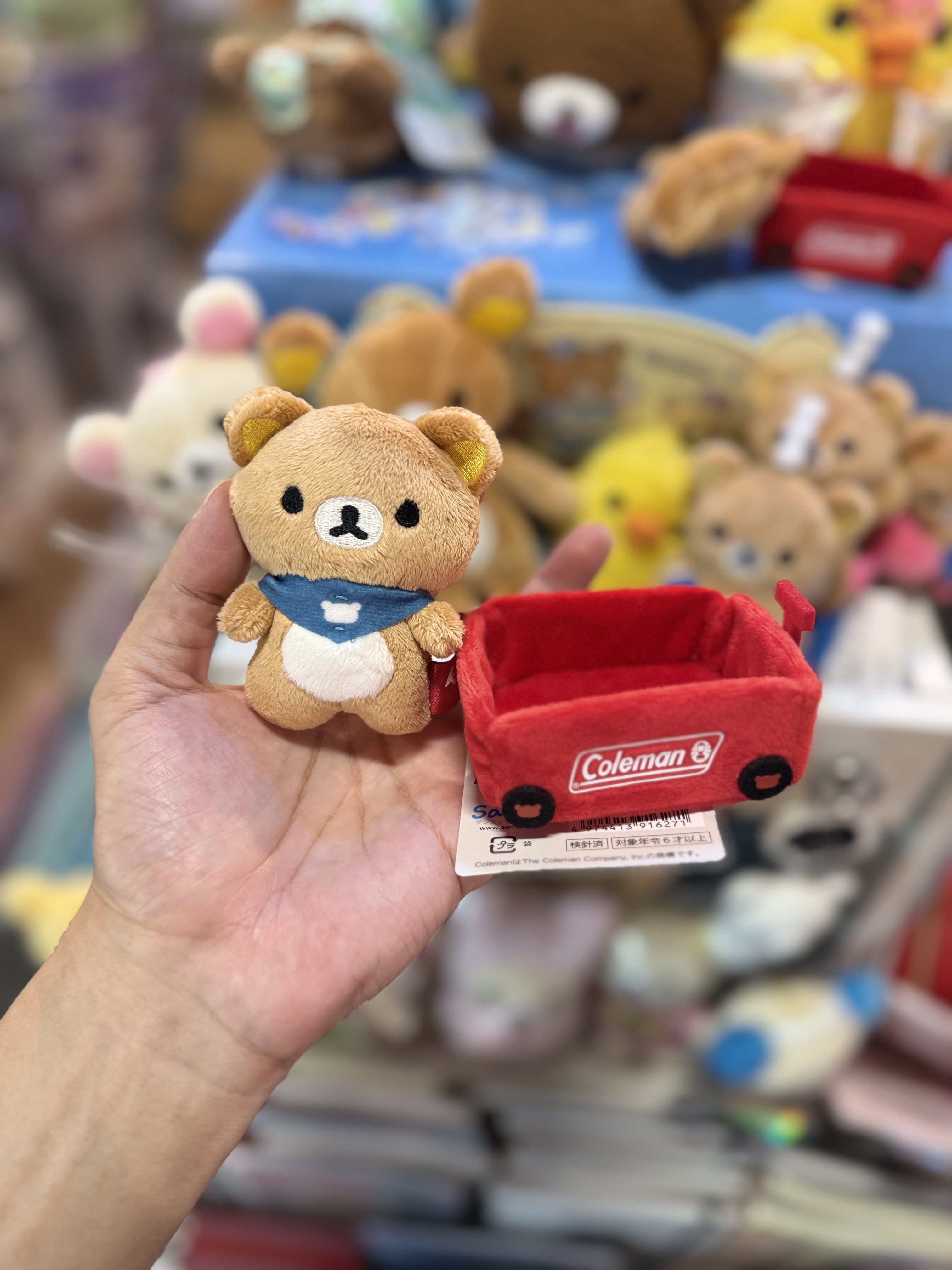 《現貨》全新日本專店限定 rilakkuma  x Coleman 手玉公仔連車仔