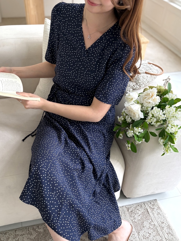 [限量!!] Isa Dotted Wrap Dress