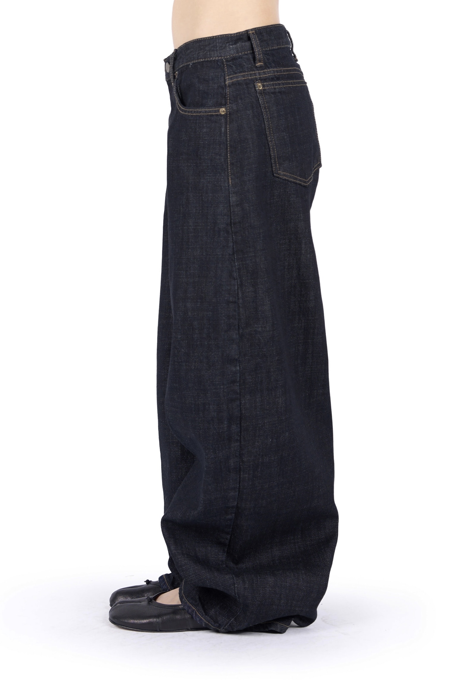 Raw Low Wide Denim Pants