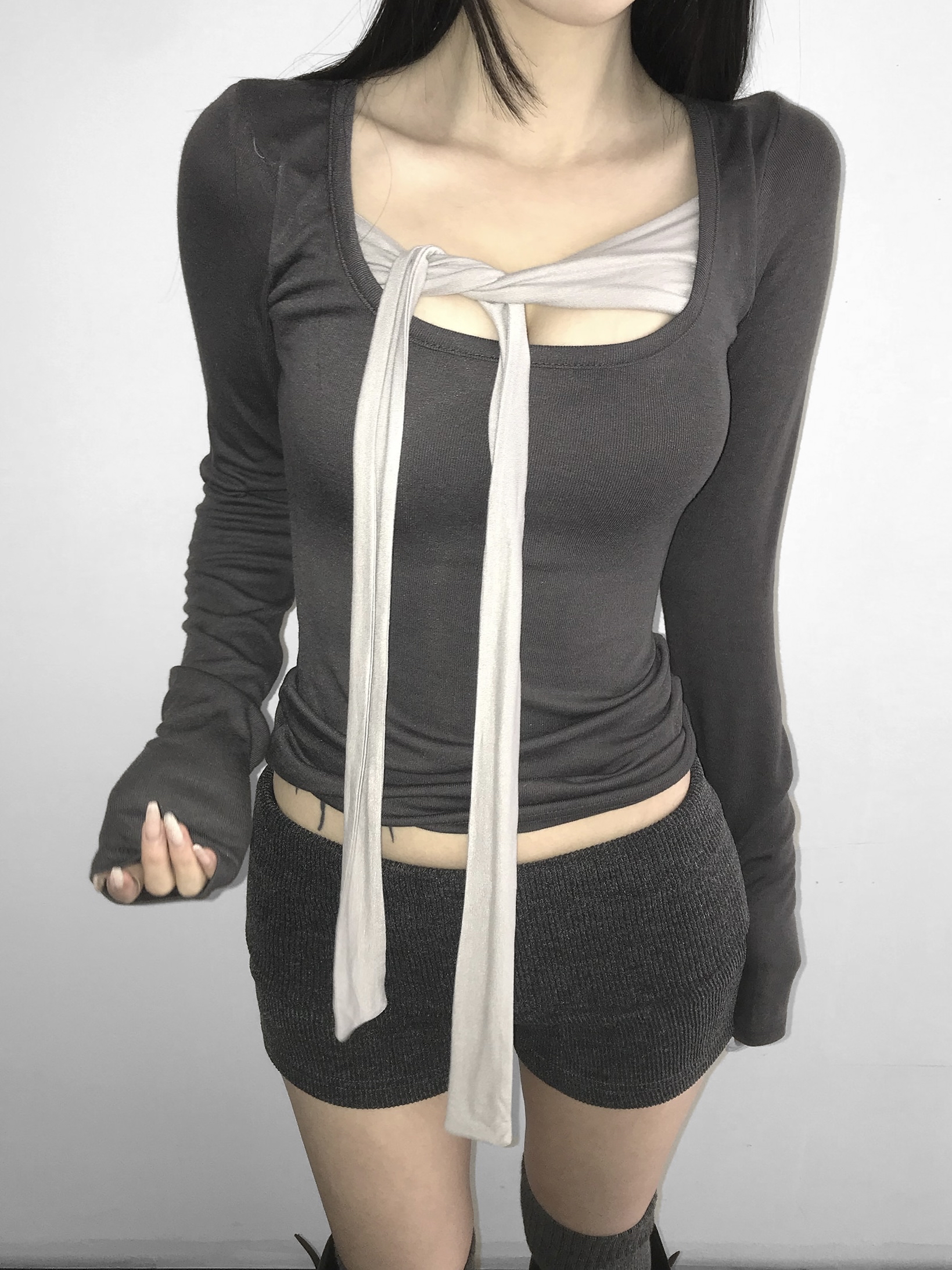 Knit Foldover Waist Mini Shorts