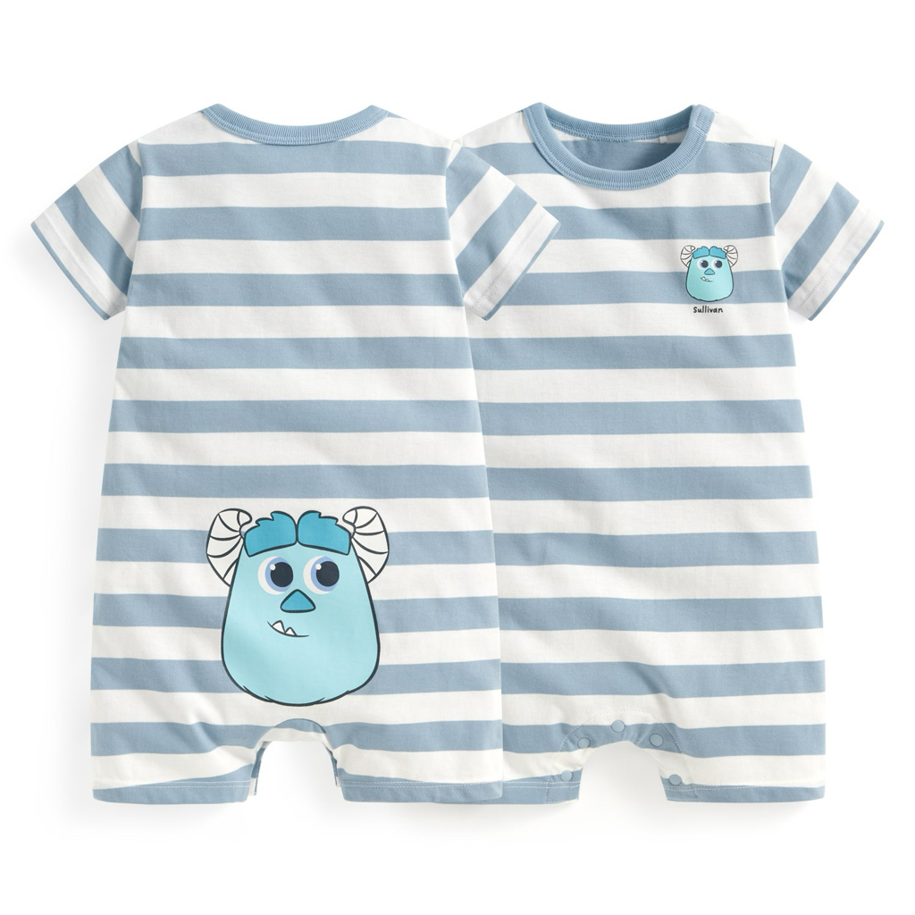 ☀️預訂 台灣直送☀️正版授權Pixar系列純棉前後印花間條短袖連身服