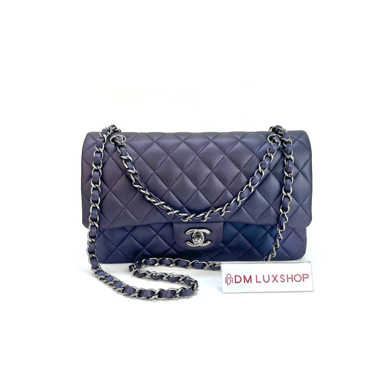 Chanel Iridescent Purple Medium CF Lambskin SHW (Microchip)
