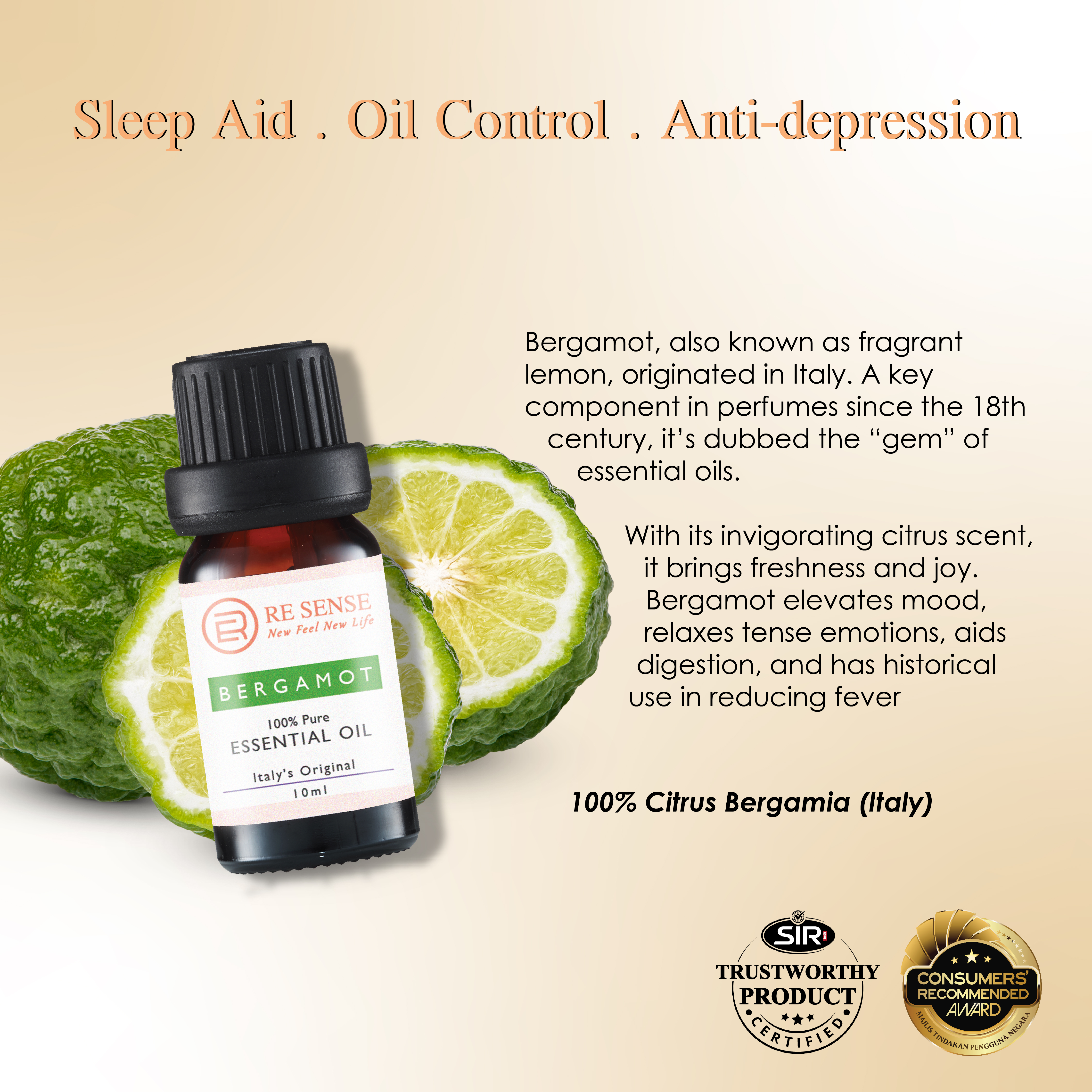 Bergamot Essential Oil (10ml)