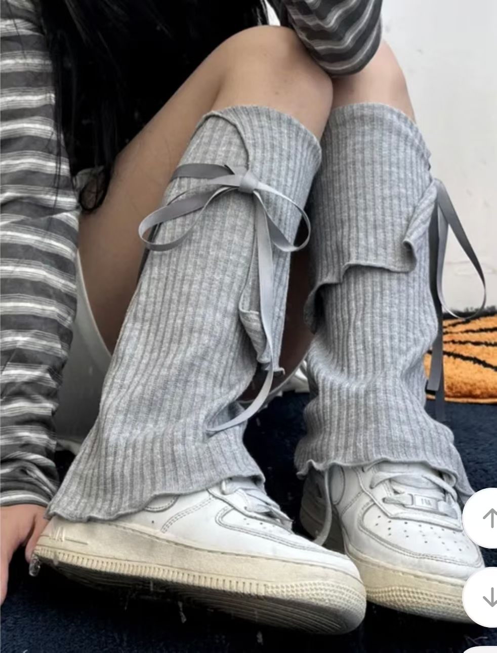 韓國新款襪套🍀綁帶反針織款