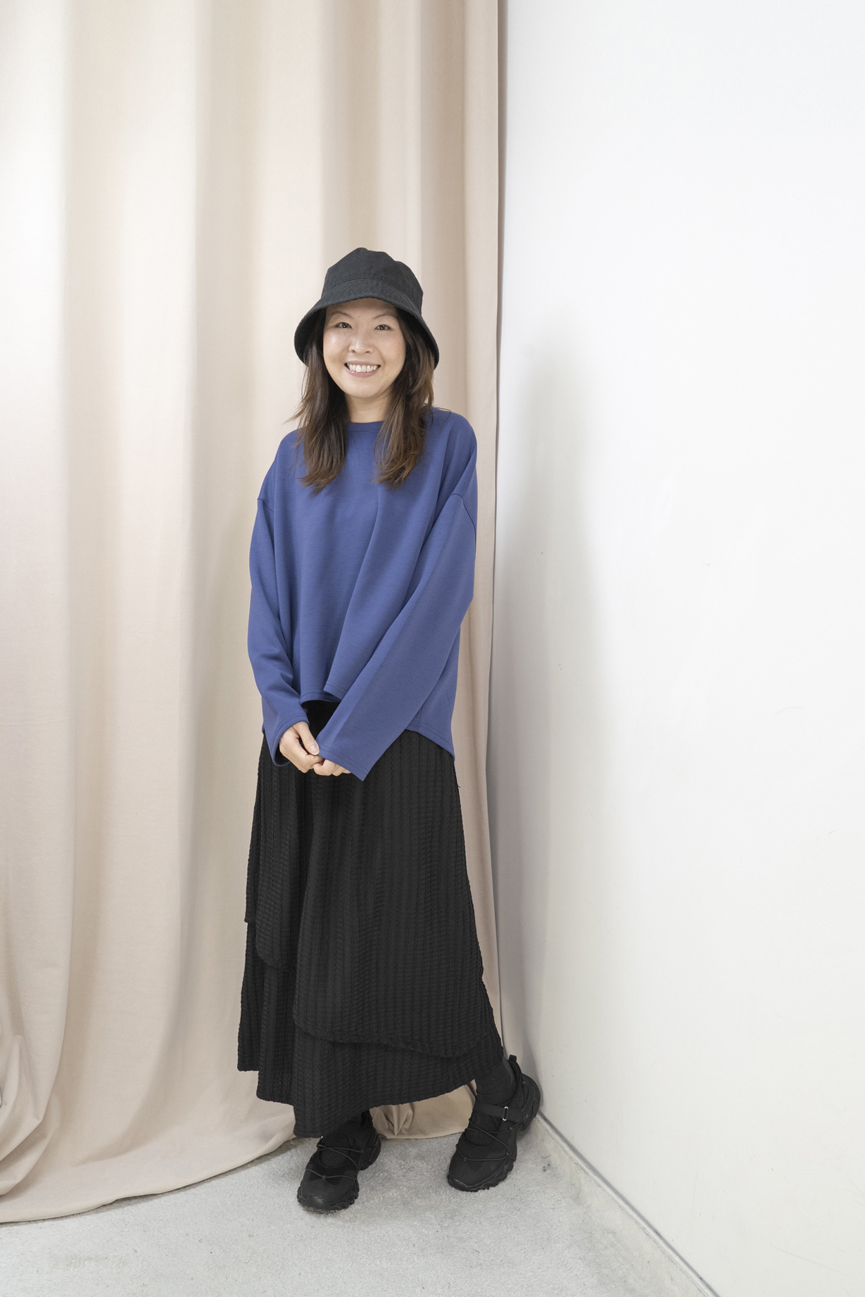 雲朵棉！微鬆造型上衣（紫藍色）