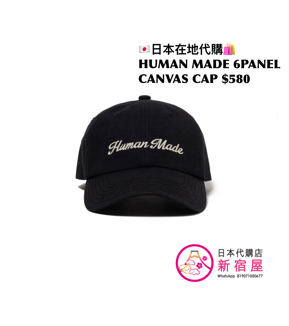 HUMAN MADE 6PANEL CANVAS CAP