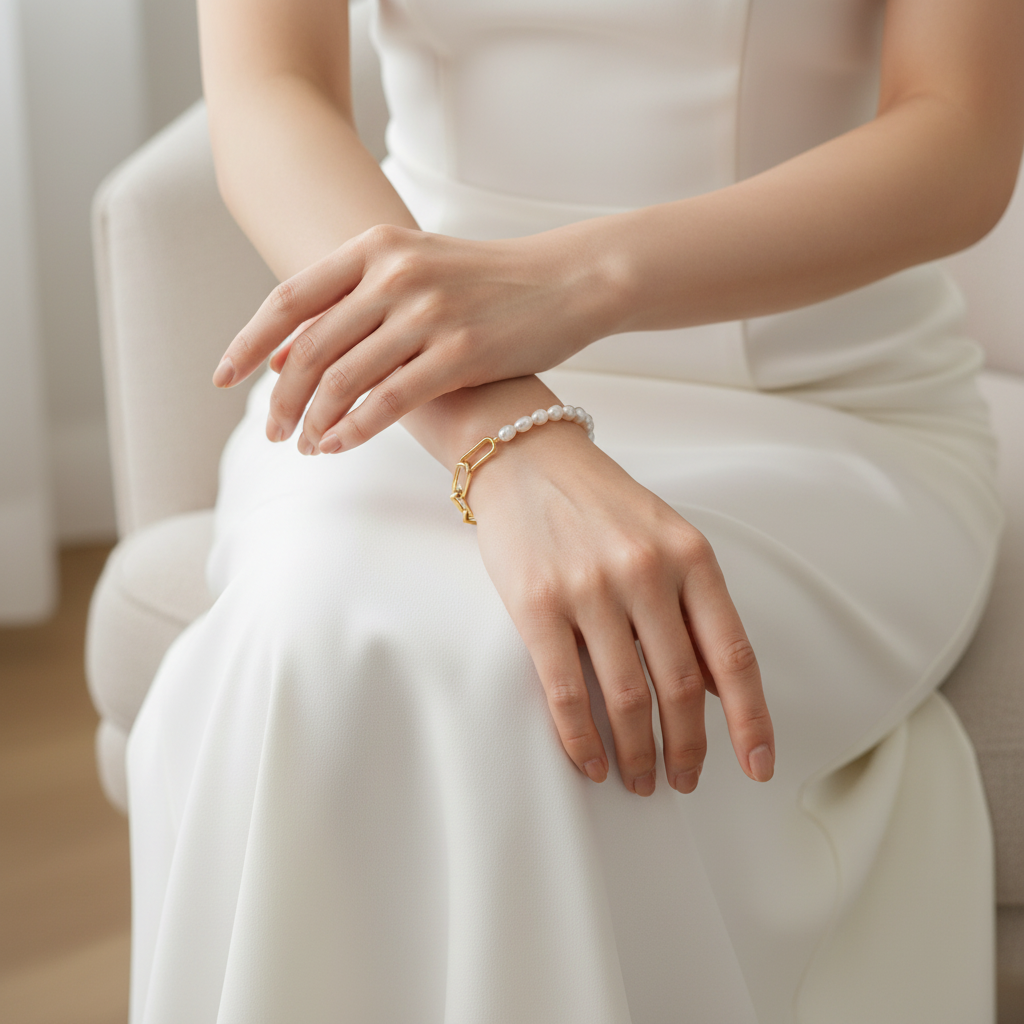 Boccia Titanium 03048-02 Bracelet 鈦金屬 / 鍍金 / 珍珠手鏈