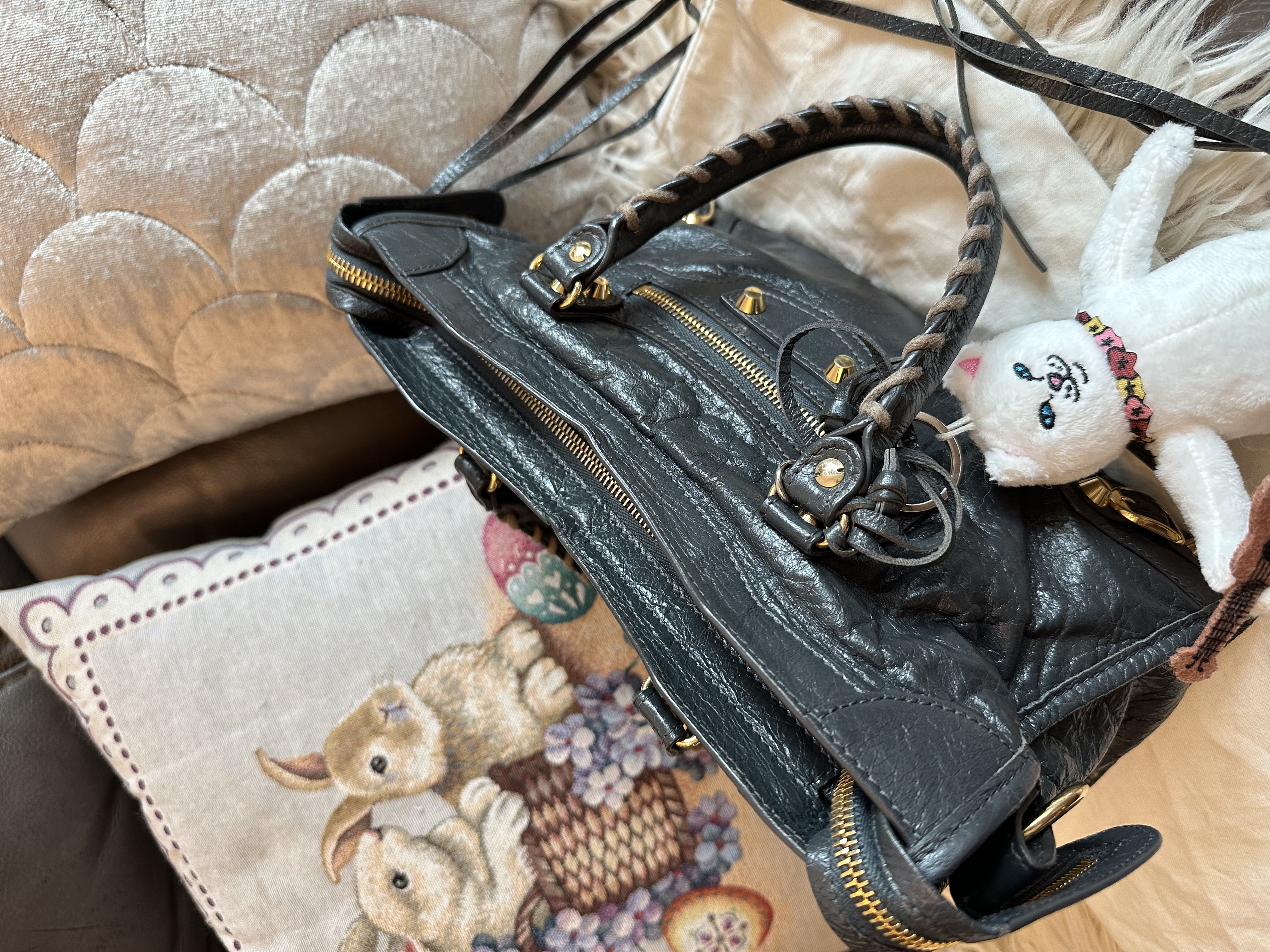 balenciaga dark grey city ghw 