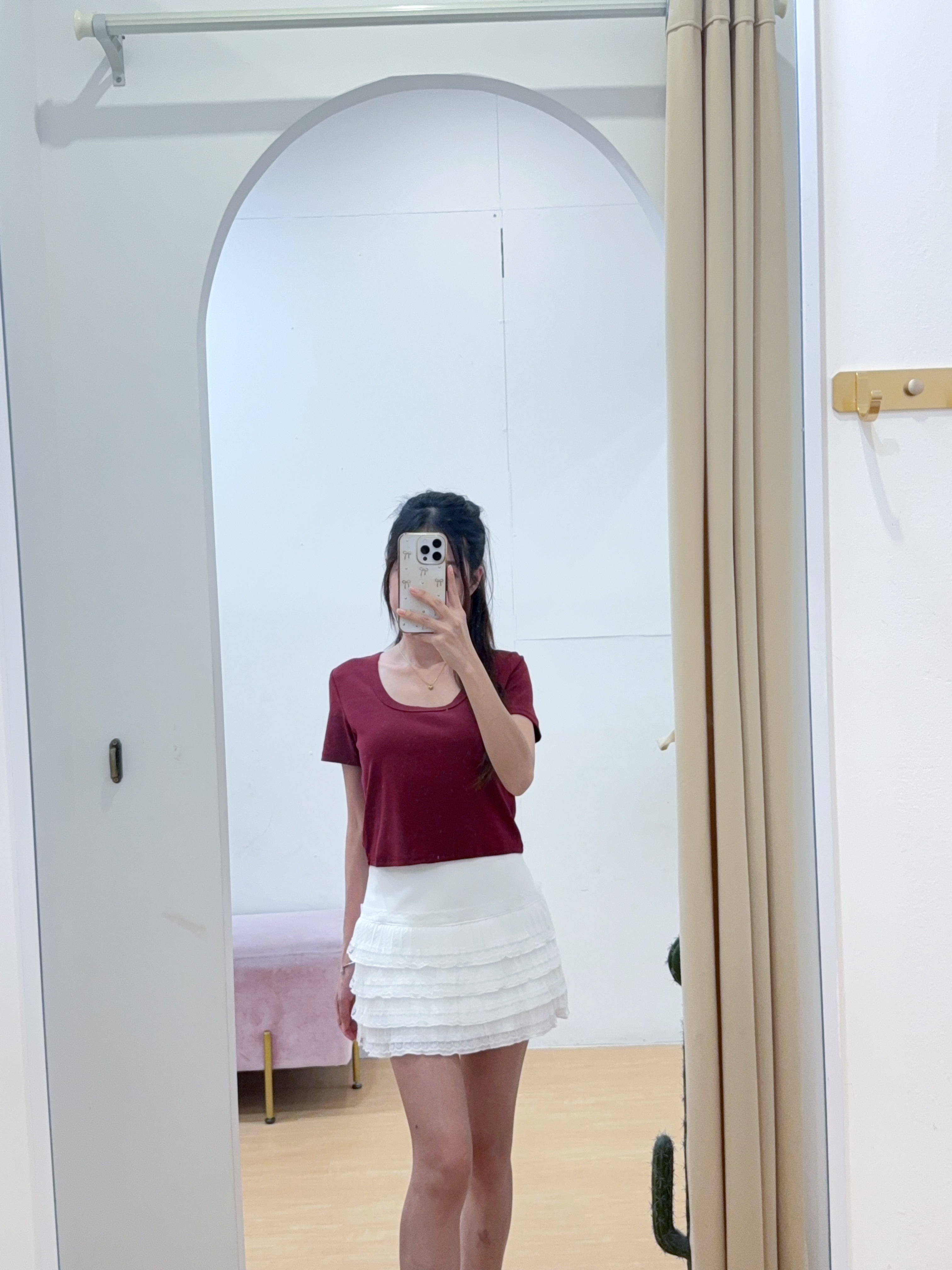 基础款U领纯棉短版上衣 R2964 