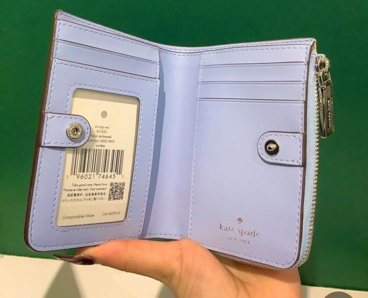 🇺🇸✈️🇨🇦Kate Spade ♠️ New York outlet 玫瑰🌹花圖案細銀包👛💳現貨🥰