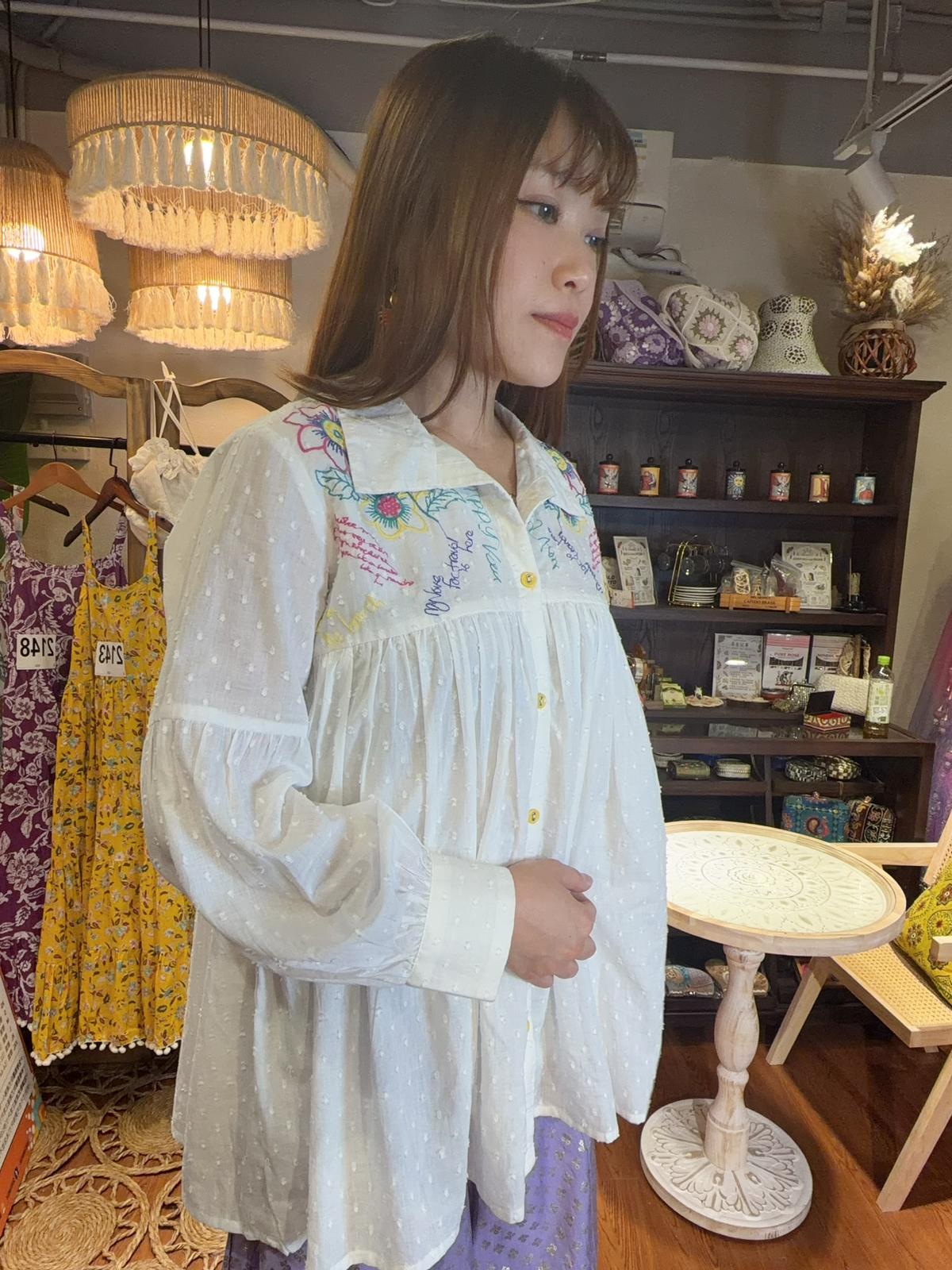 2166 White Graffiti Shirt 2 way