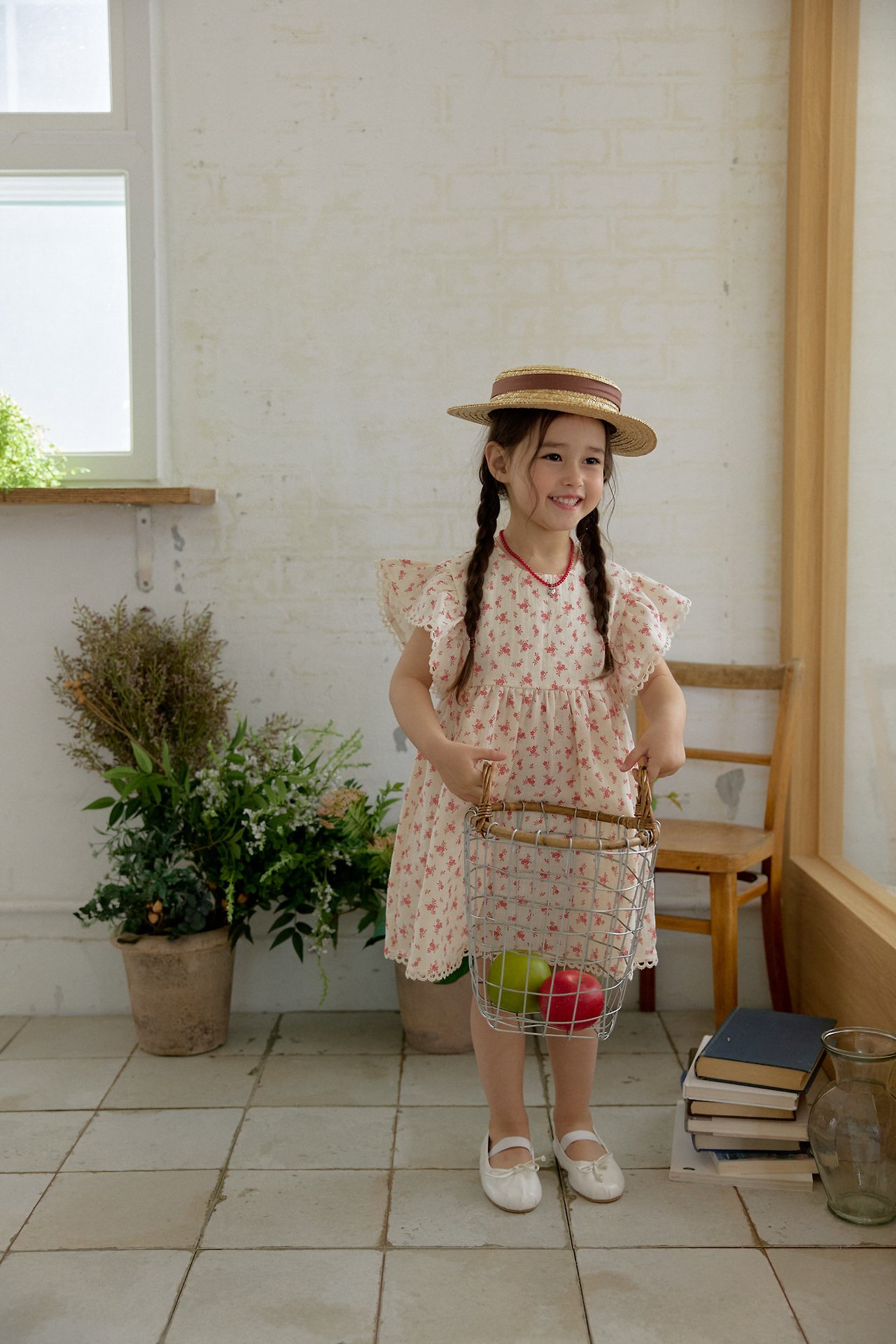 小飛袖花花連身裙