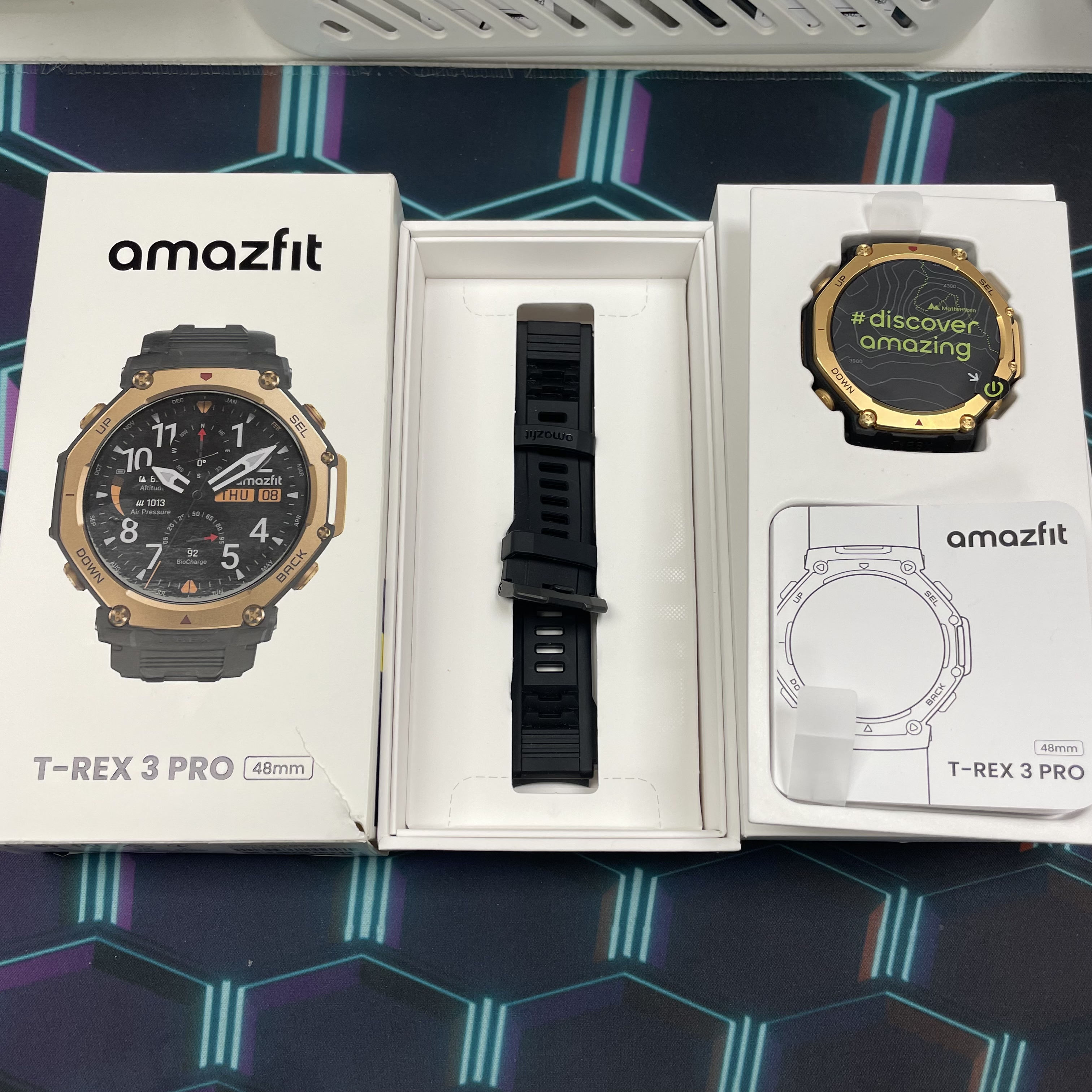 *6613 Amazfit T-REX 3 Pro Smart Watch 全新機 48mm 黑金 black gold