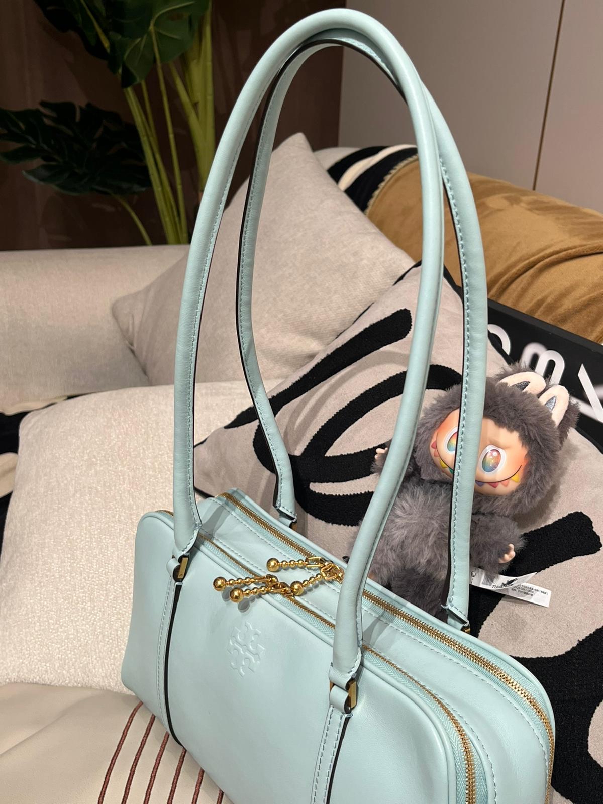 Tory Burch SMALL MARSHMALLOW SATCHEL shoulder bag hobo 100%Authentic,99%new ✅dust bag