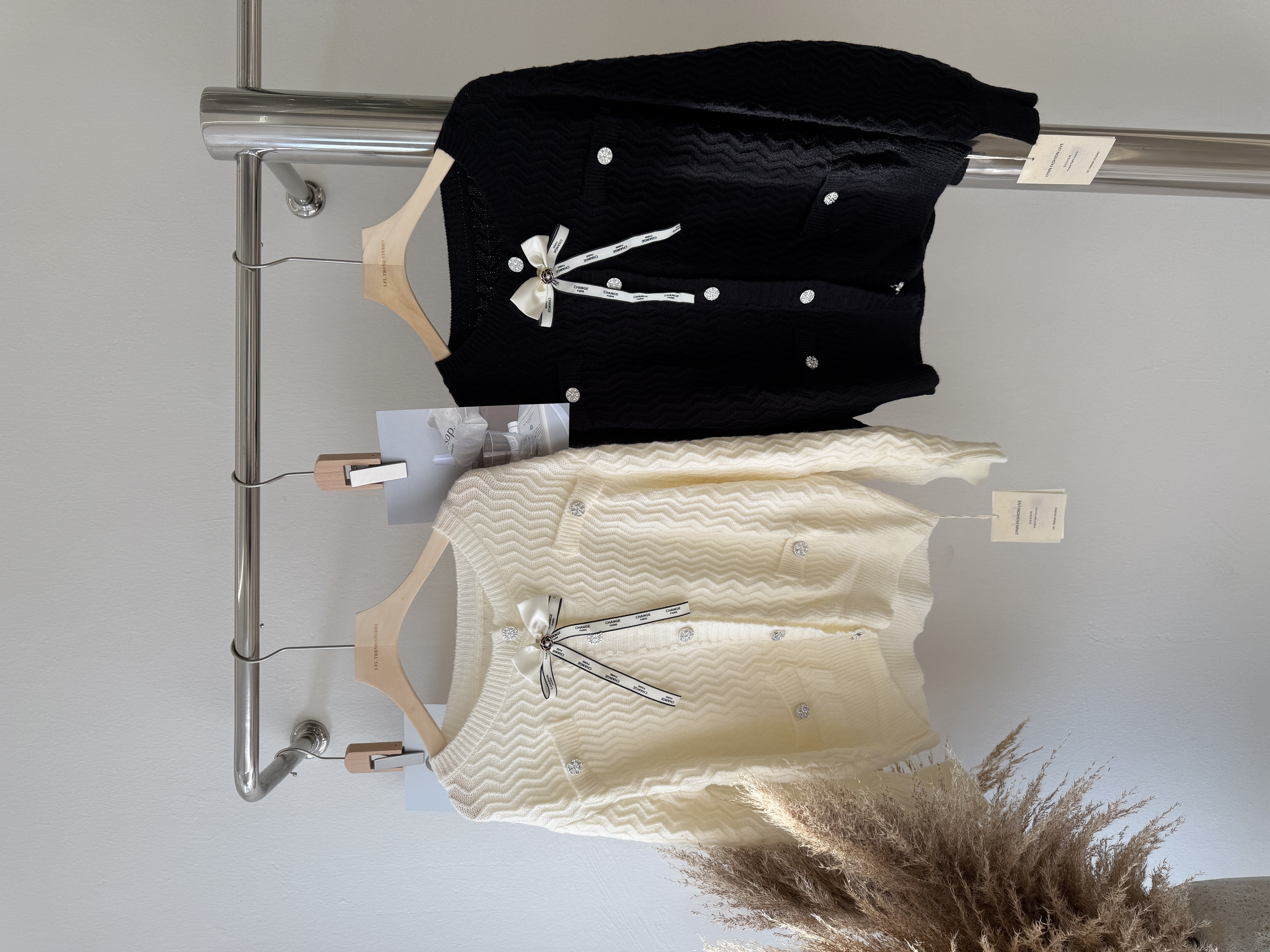 6610 韩系名媛小香风蝴蝶结扣外套