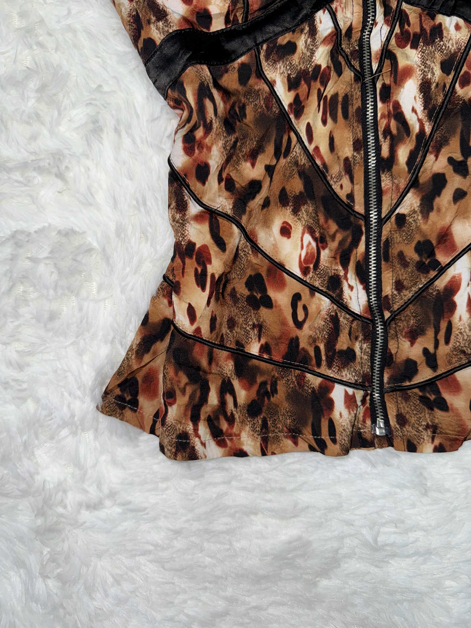 Wild Zip-Front Animal Print Corset 