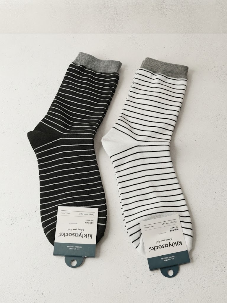 Korean Classic Stripe Men's High Crew Socks
