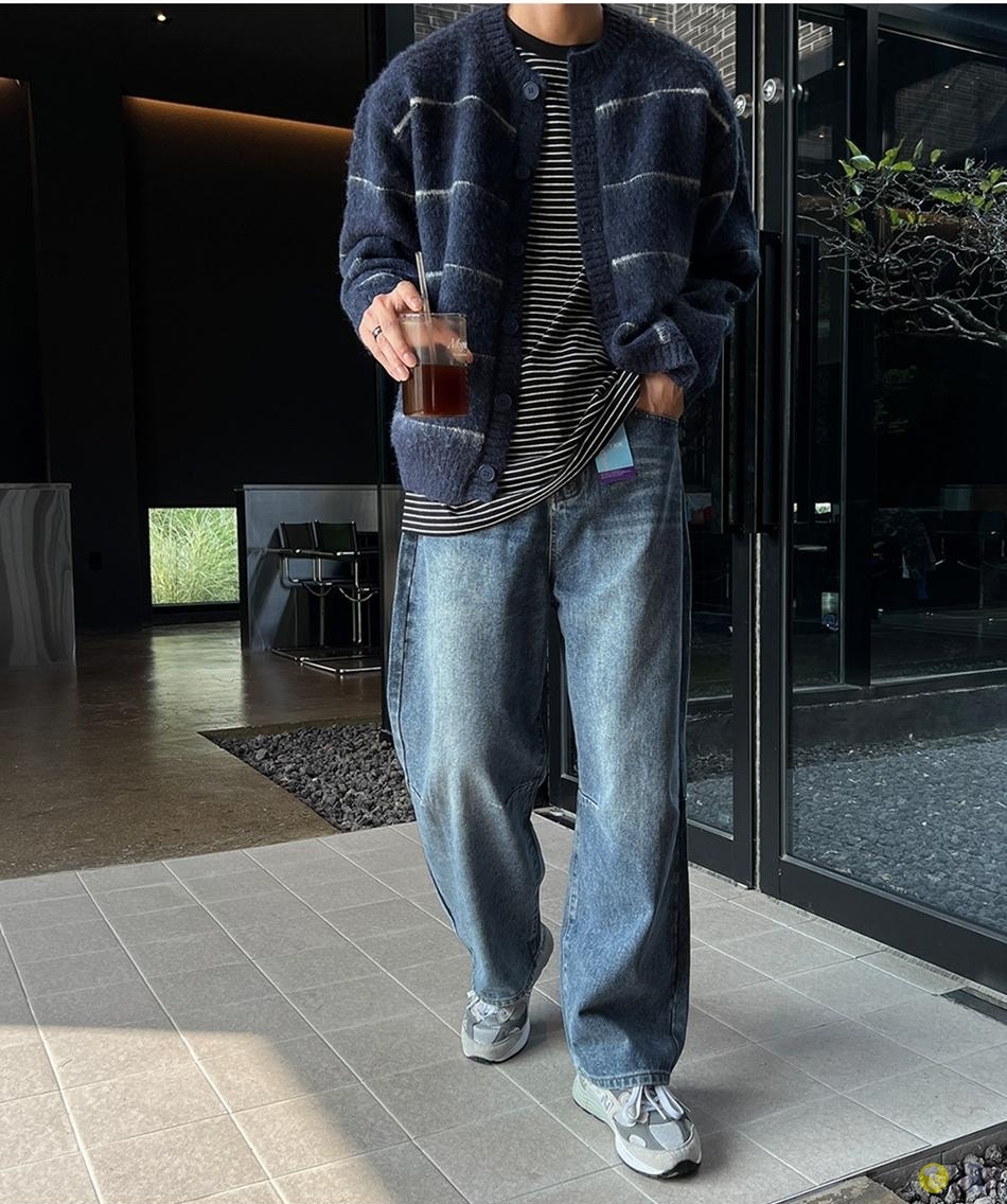 【100%保證韓國直送】漸層條紋羊毛刷毛針織外套 [3 color] RG165751