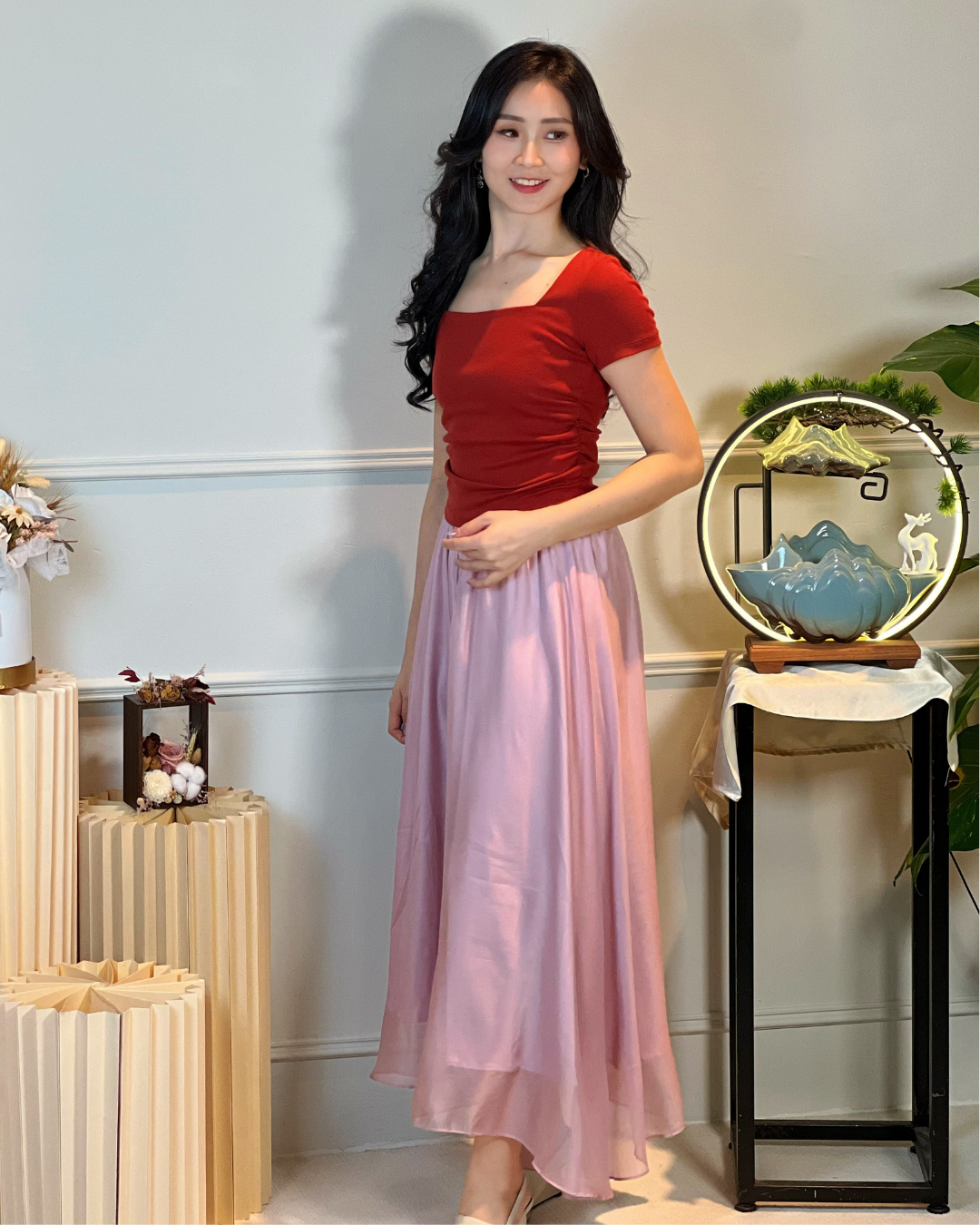 5103 Natividad Mesh A Line Skirt 