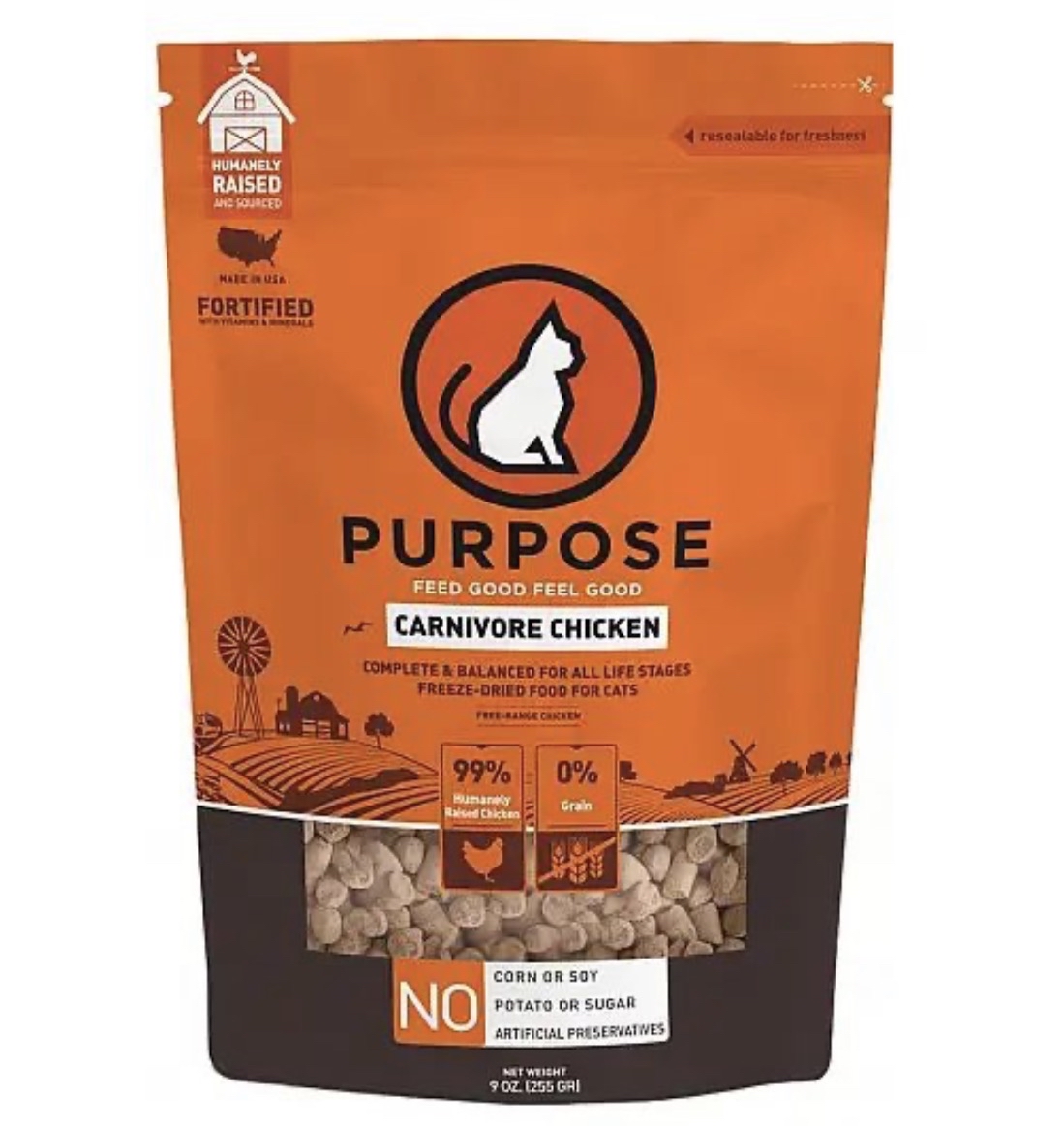 Purpose 普斯 單一蛋白 雞肉凍乾生肉主糧 (貓用) 9oz