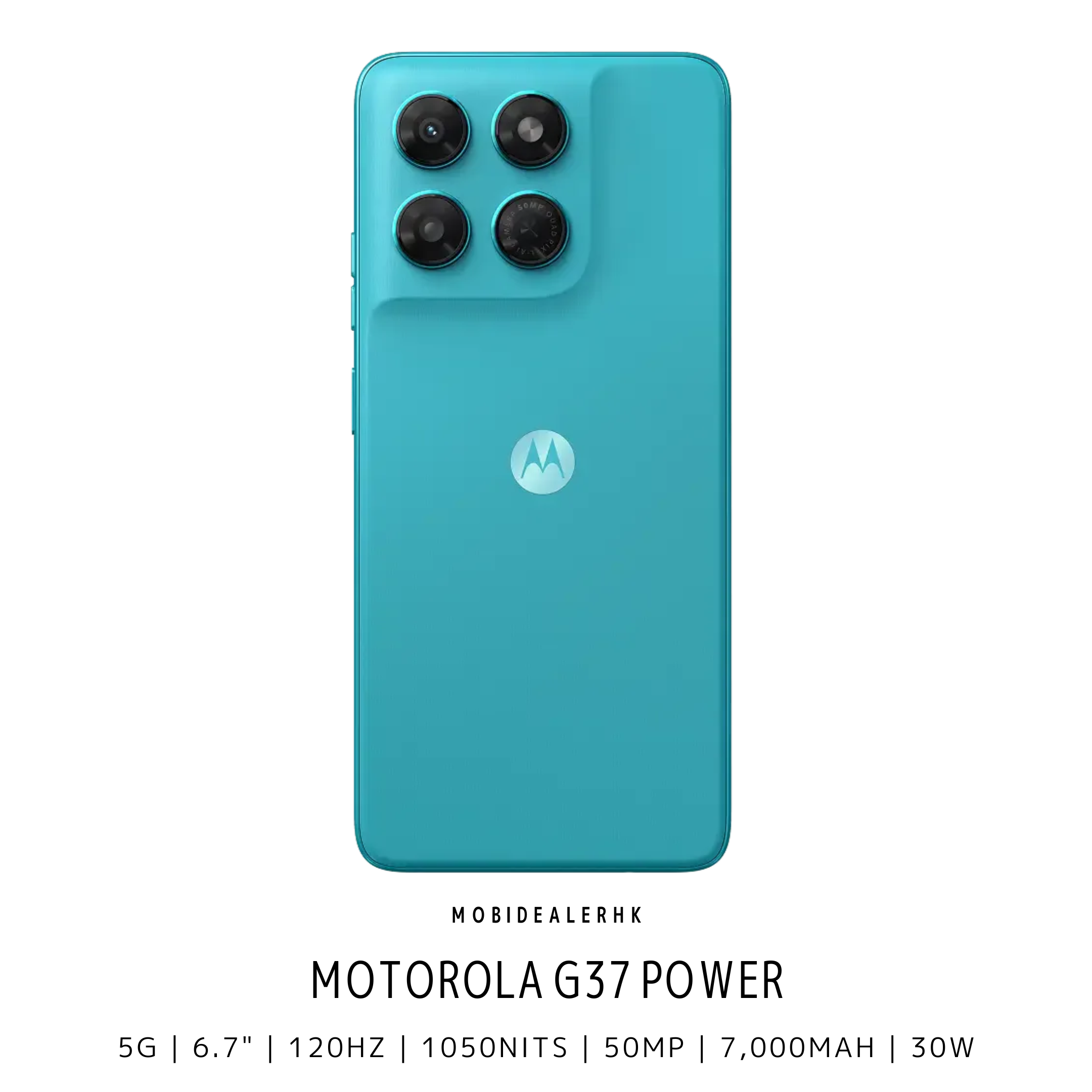 Motorola G37 Power | 5G | 智能手機 | 7000mAh 超大電量續航 | 5000 萬像素 AI 相機 | 120Hz 超亮大螢幕 | 30W 快充
