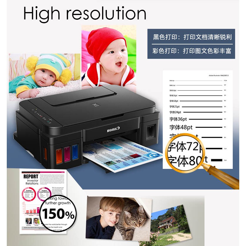 Canon Pixma G3010 3 in 1 A4 Colour Refill Ink Tank Printer Wifi Original Ink similar L3250 T520w T420w L3110 L3210