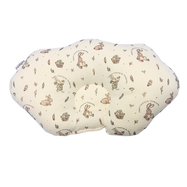 Trendyvalley Organic Cotton Baby Newborn Head Protection Dimple Pillow