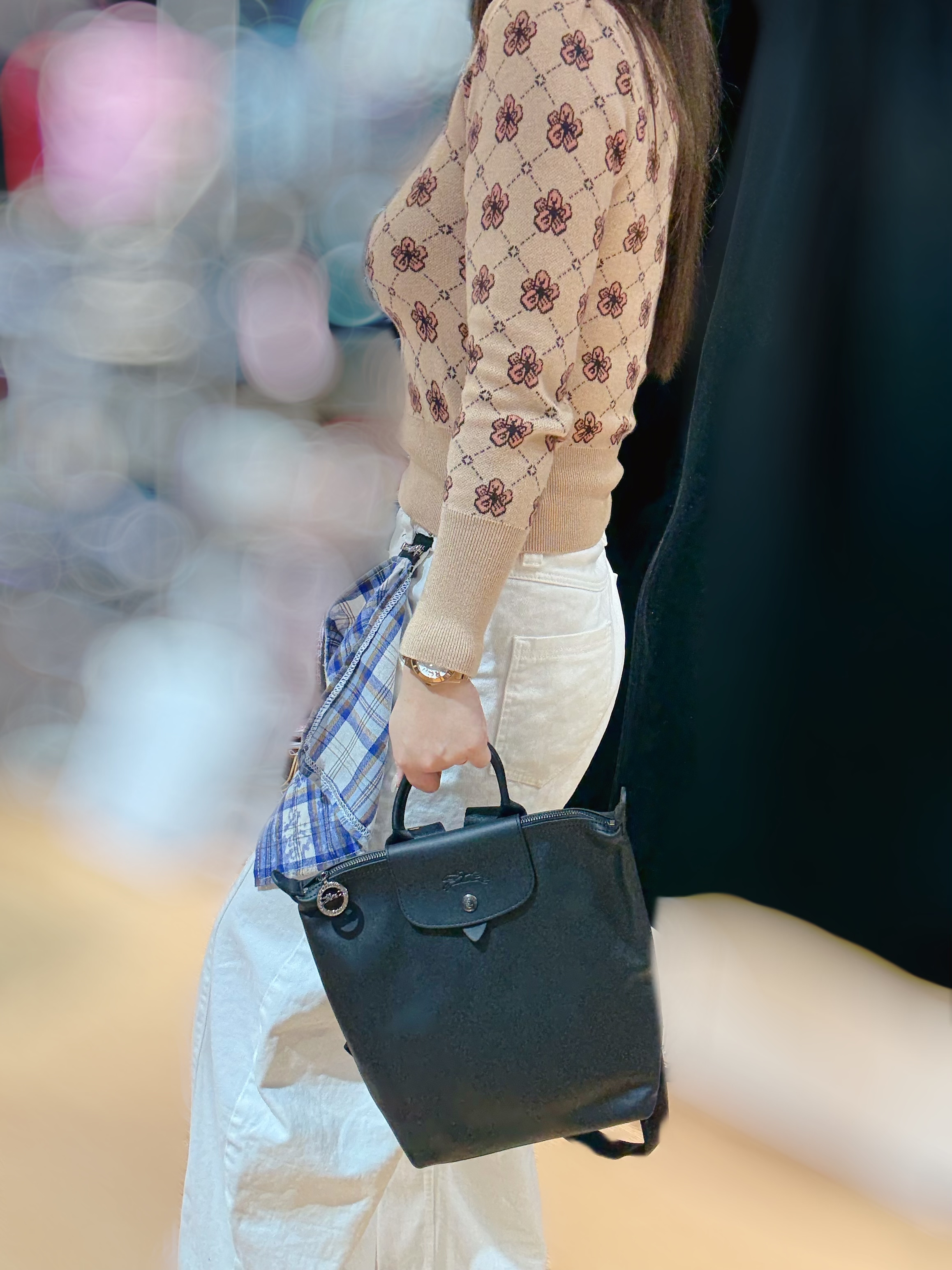 Longchamp backpack blk/lamb