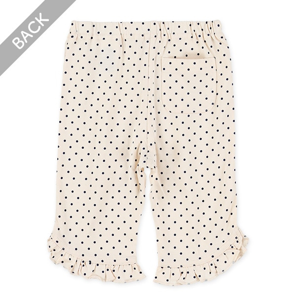 🇯🇵預訂 日本直送🇯🇵兩色波點滿印荷葉邊純棉半截打底褲