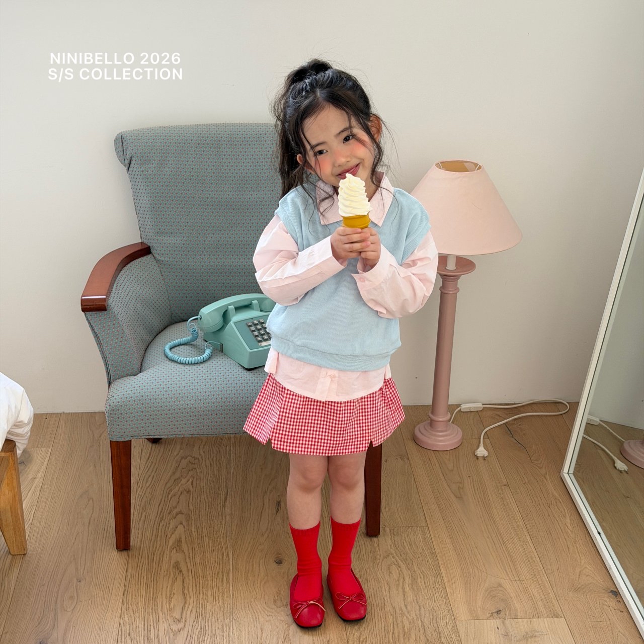 Ninibello | Check skirt (Red M100-110)