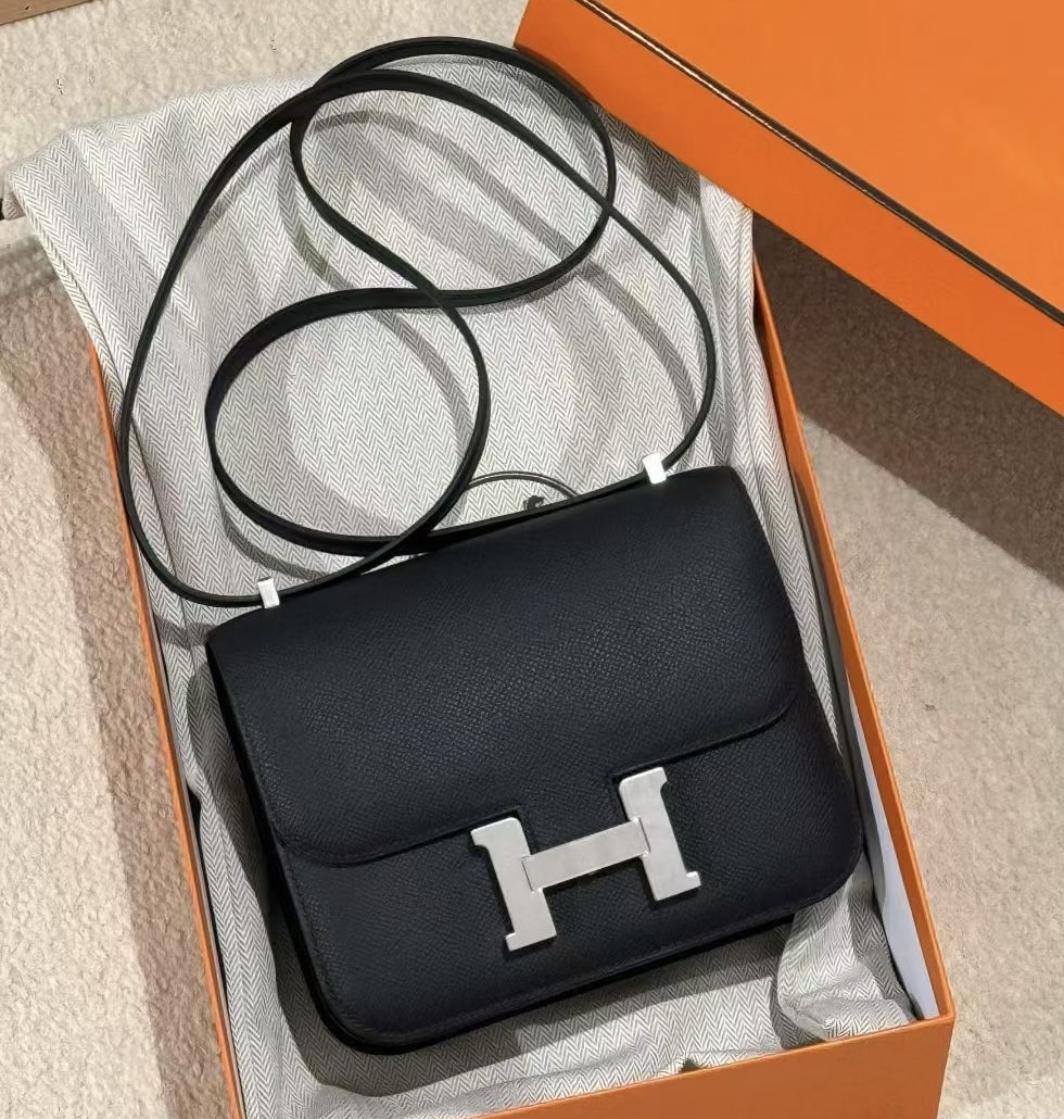 Mini Constance 黑銀 Epsom G Stamp