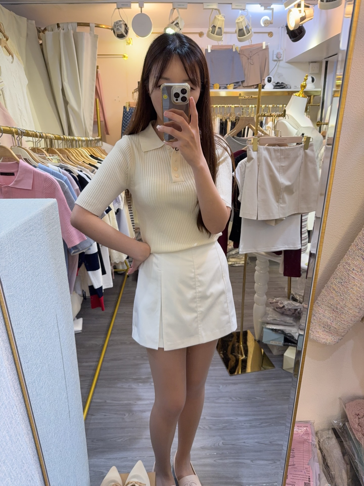 彈性直紋上衣🩷有領🌸肉肉囡或瘦小女生都非常之適合