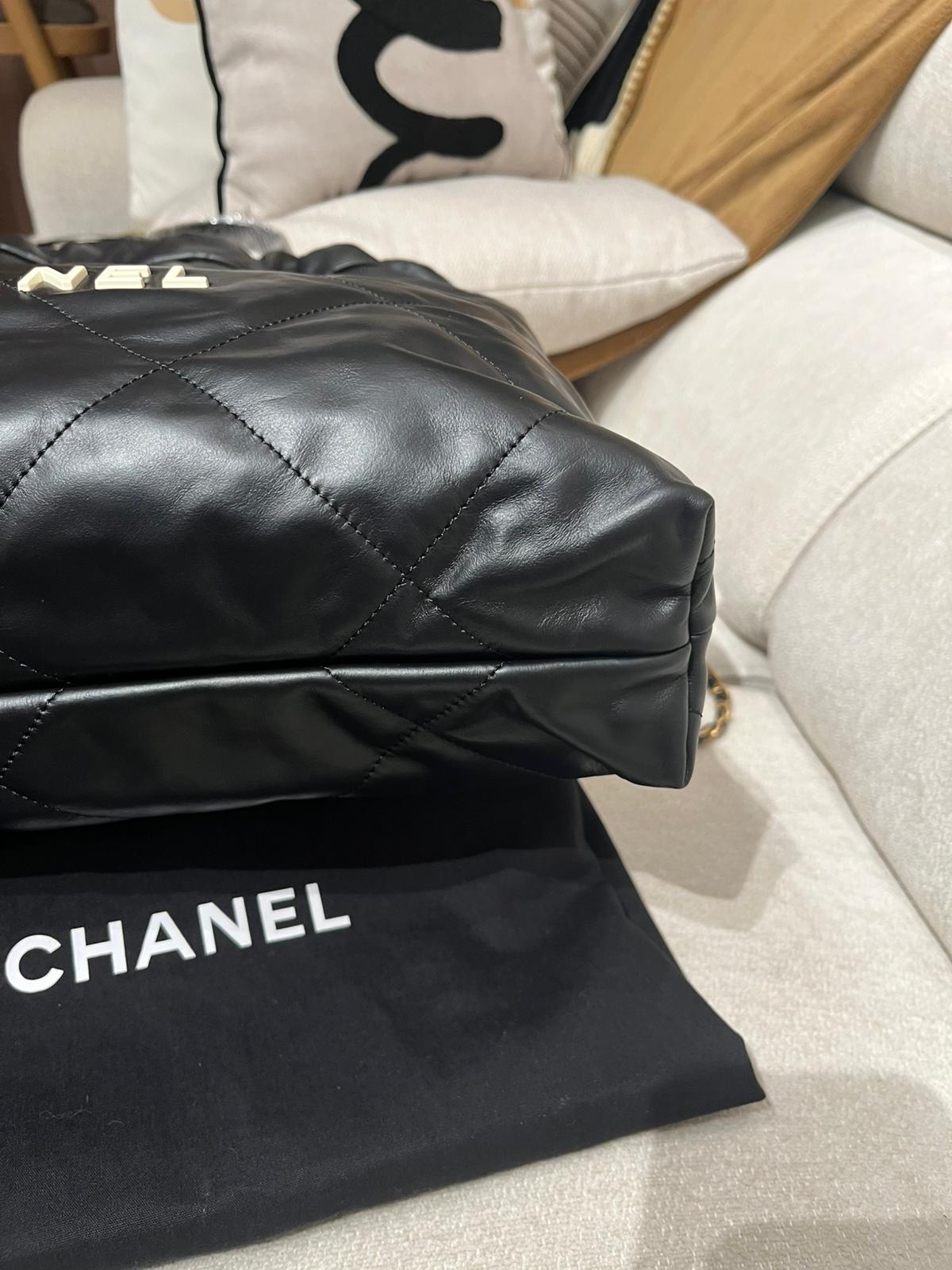 Chanel 22 backpack Large 黑色牛皮 100%Authentic ,98%new ✅晶片✅塵袋