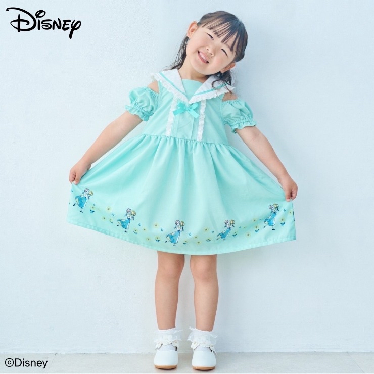 🇯🇵限時預訂 日本直送🇯🇵Anna印花荷葉邊水手領露肩連身裙