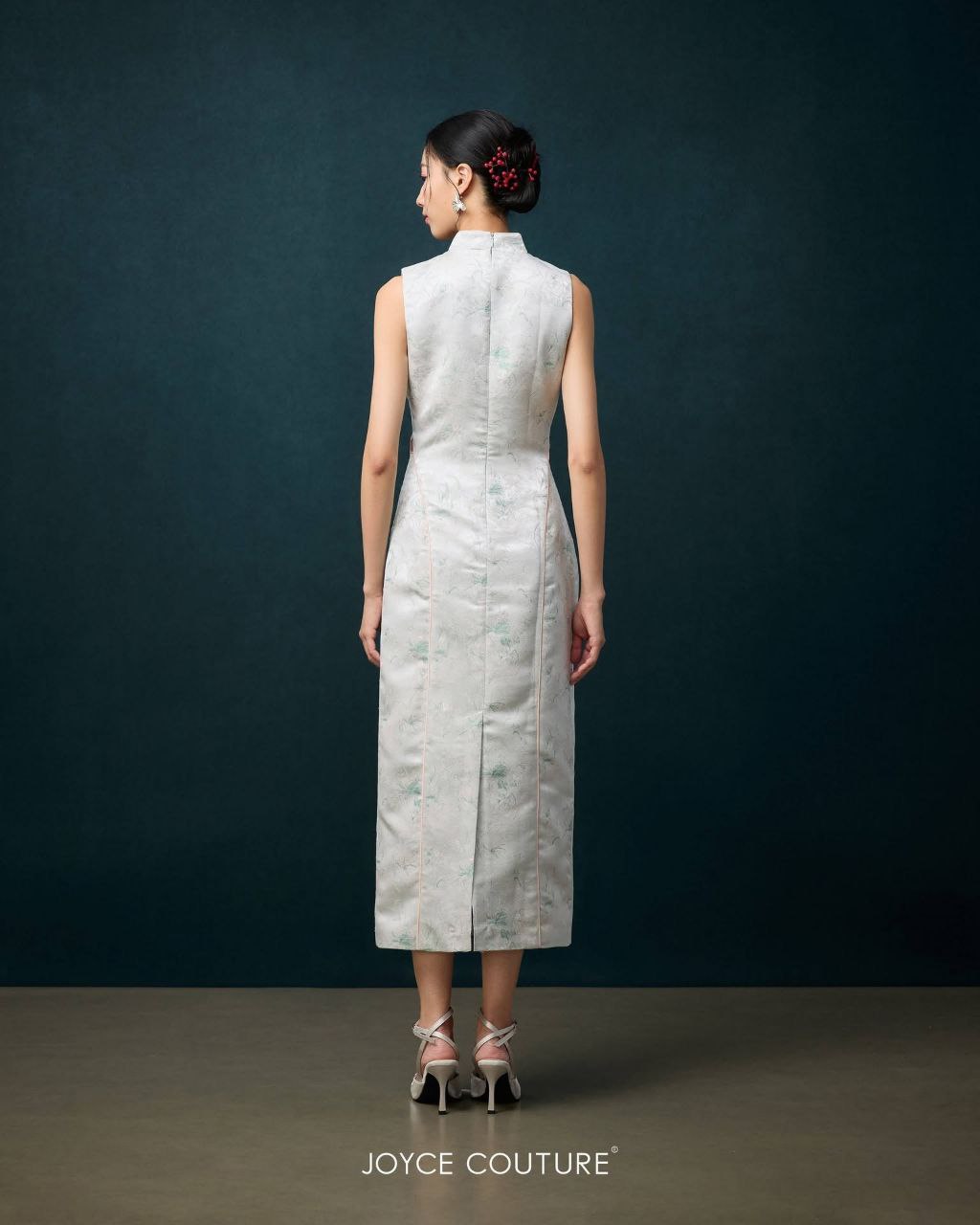 无袖露腰旗袍连身裙 D0101