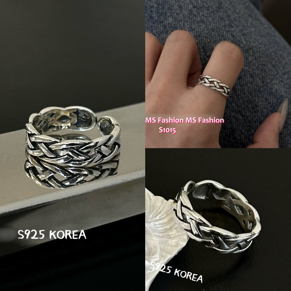 S1015 韓國🇰🇷S925純銀復古編織戒指