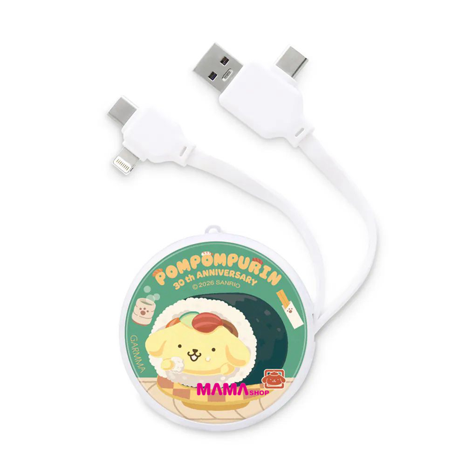 台灣直送Sanrio 布甸狗 30 週年限定PD快充多合一伸縮充電線