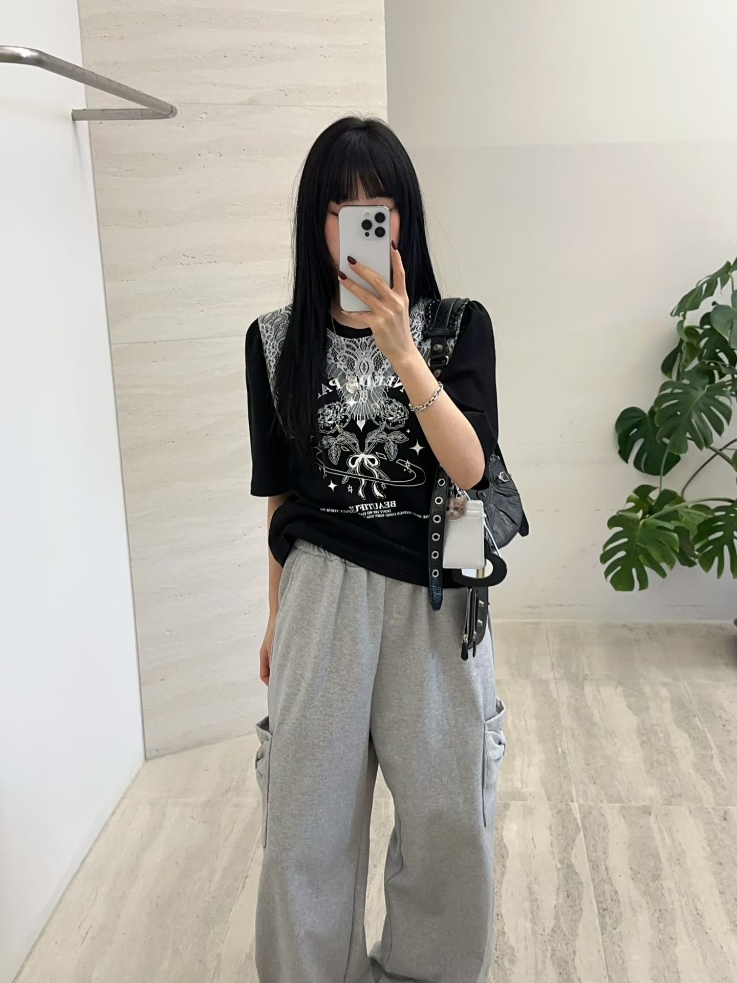 橡筋腰側蝴蝶結袋褲