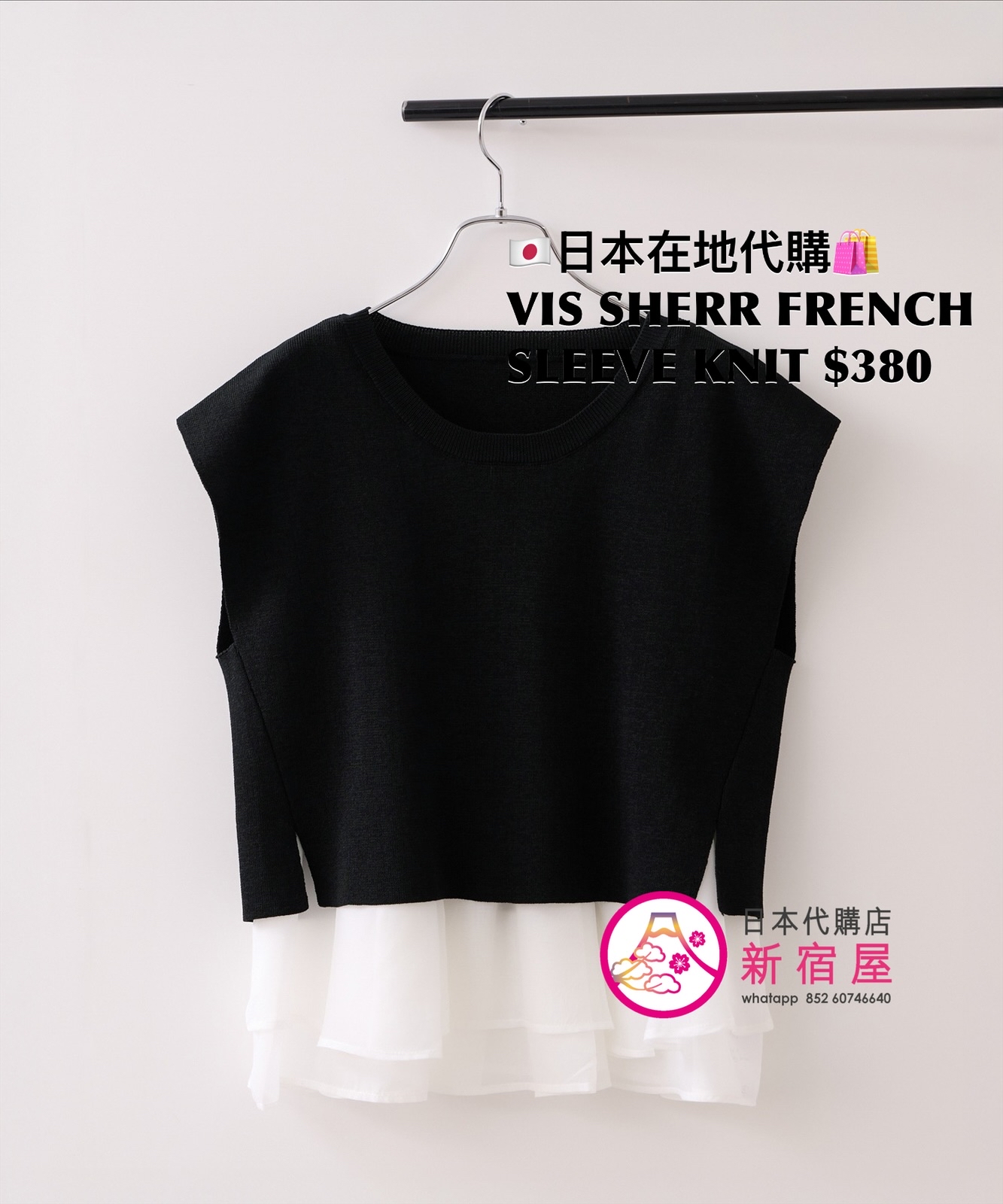 VIS SHEER FRENCH SLEEVE KNIT