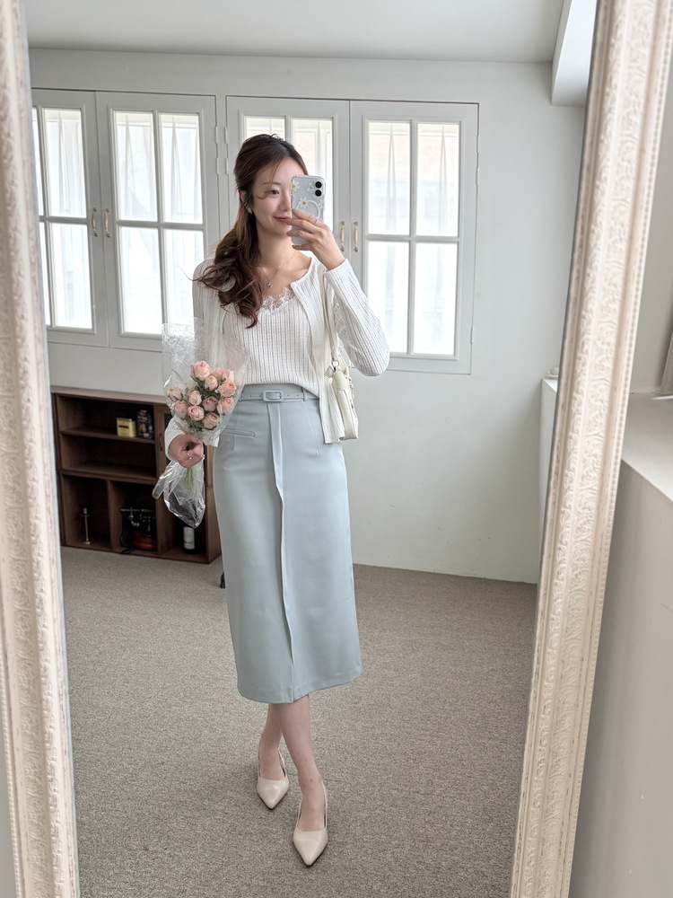 [假兩件] Lumiere Lace Layered Top (White)