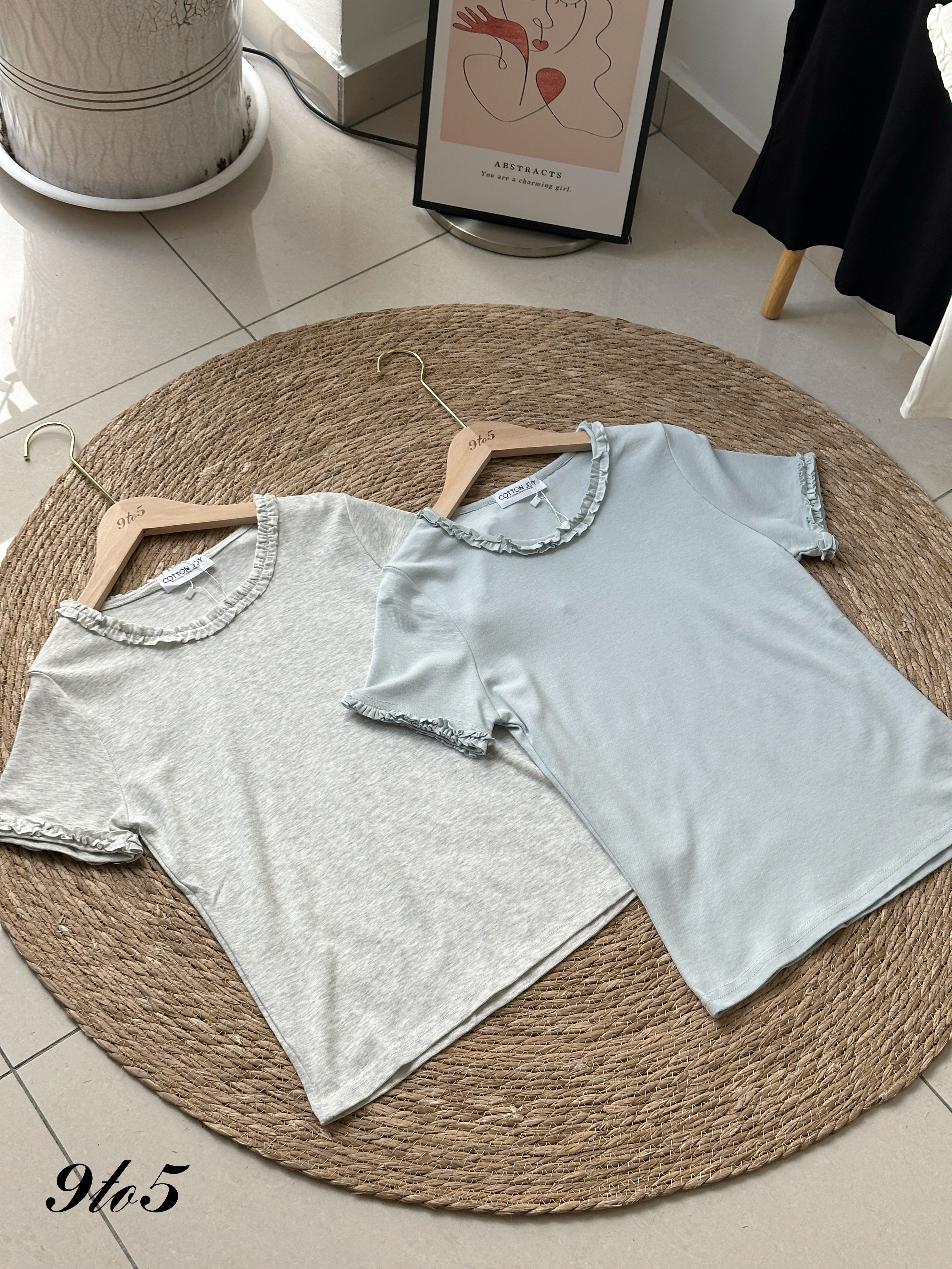 T4201 Ruffle Collar Tee - 4 Colors 