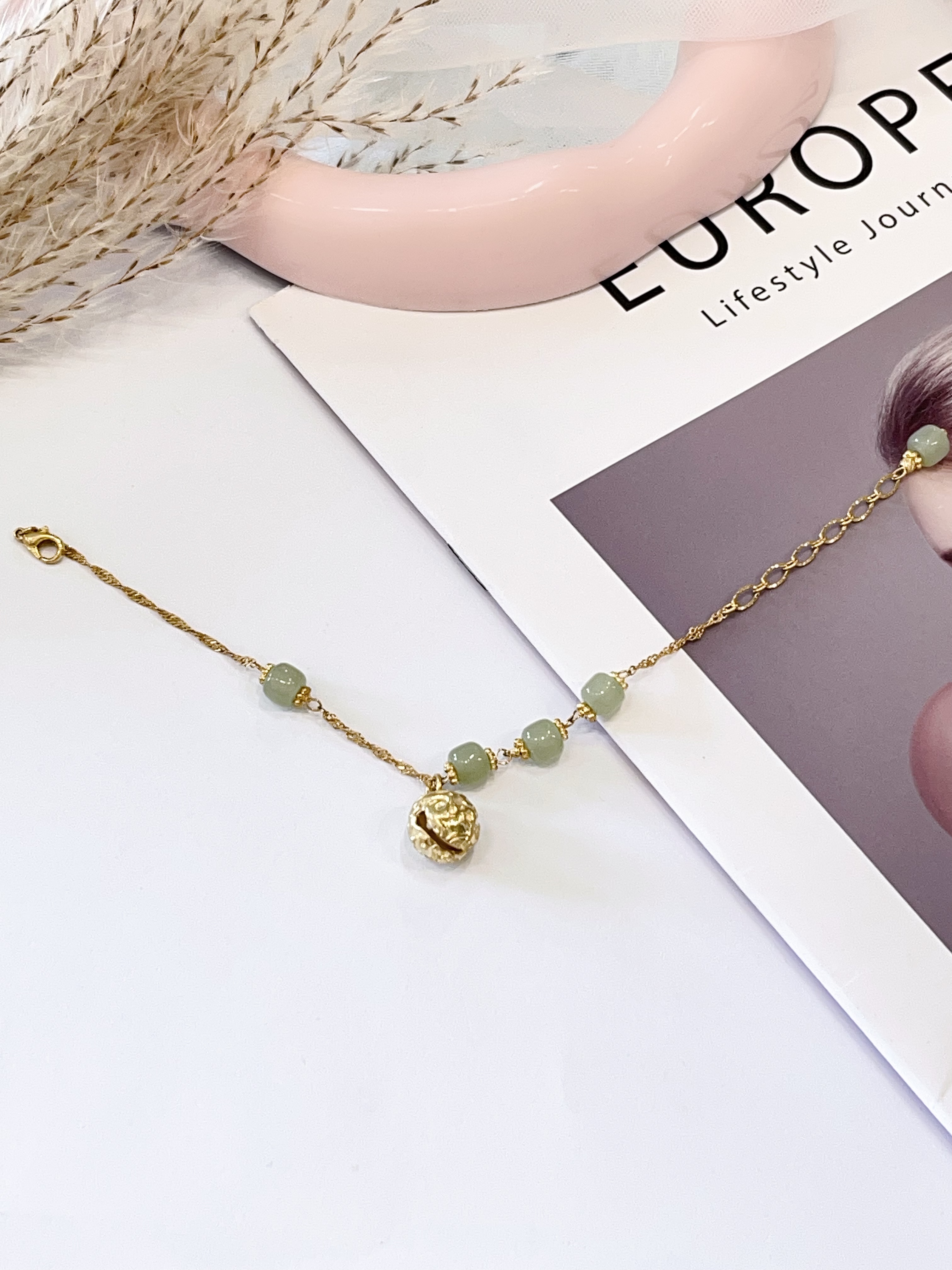 🔔 福铃 × 和田玉手串 Fortune Bell Charm & Hetian Jade  | 7mm