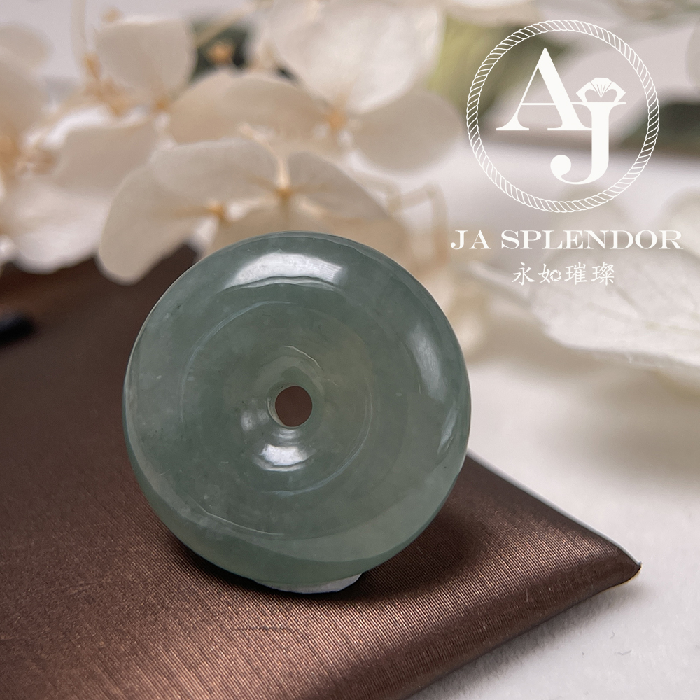 JN-180 天然翡翠A玉 高冰滿綠平安扣