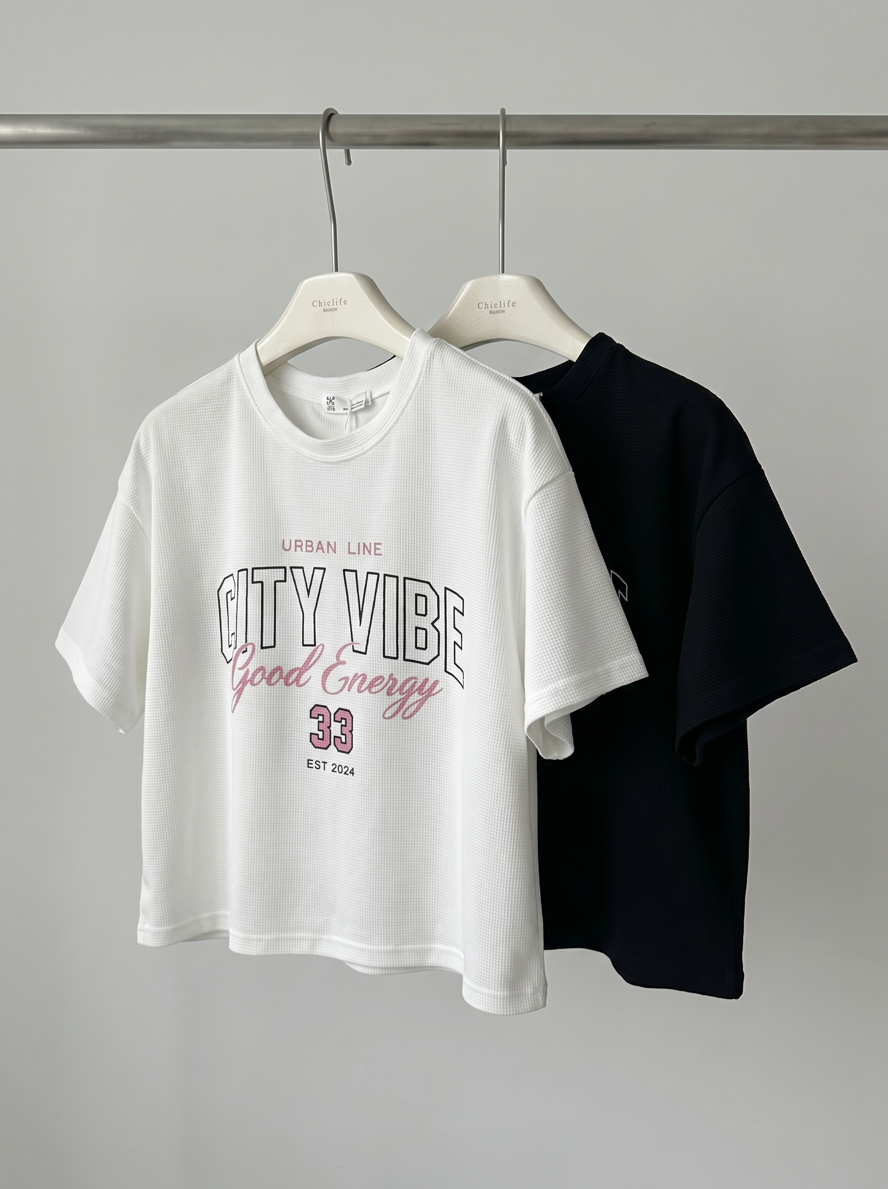 CITY VIBE 華夫格紋短版上衣