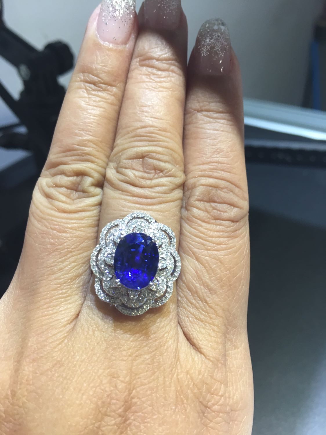 Oval Sapphire and Diamond Ring